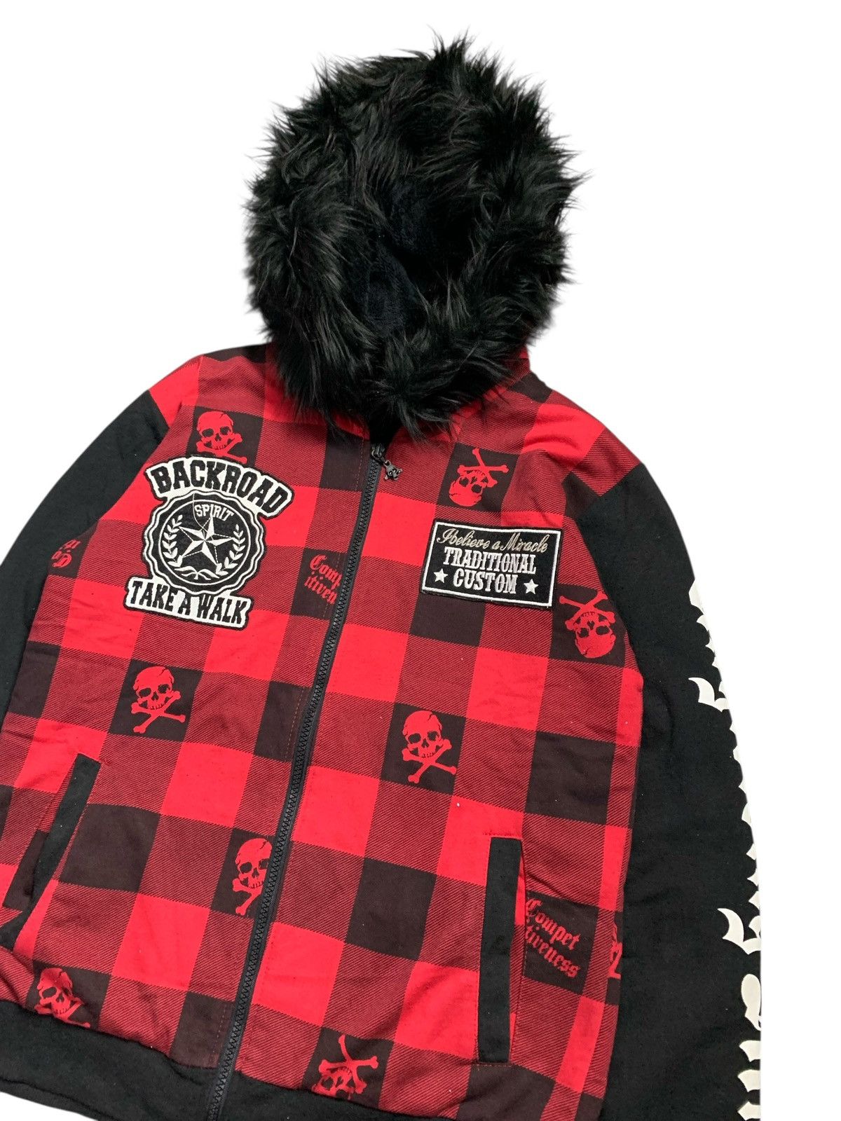 If Six Was Nine ZIP SKULL LGB If Six Was Nine PUNK Style Faux Fur Hoodie Size US M / EU 48-50 / 2 - 3 Thumbnail