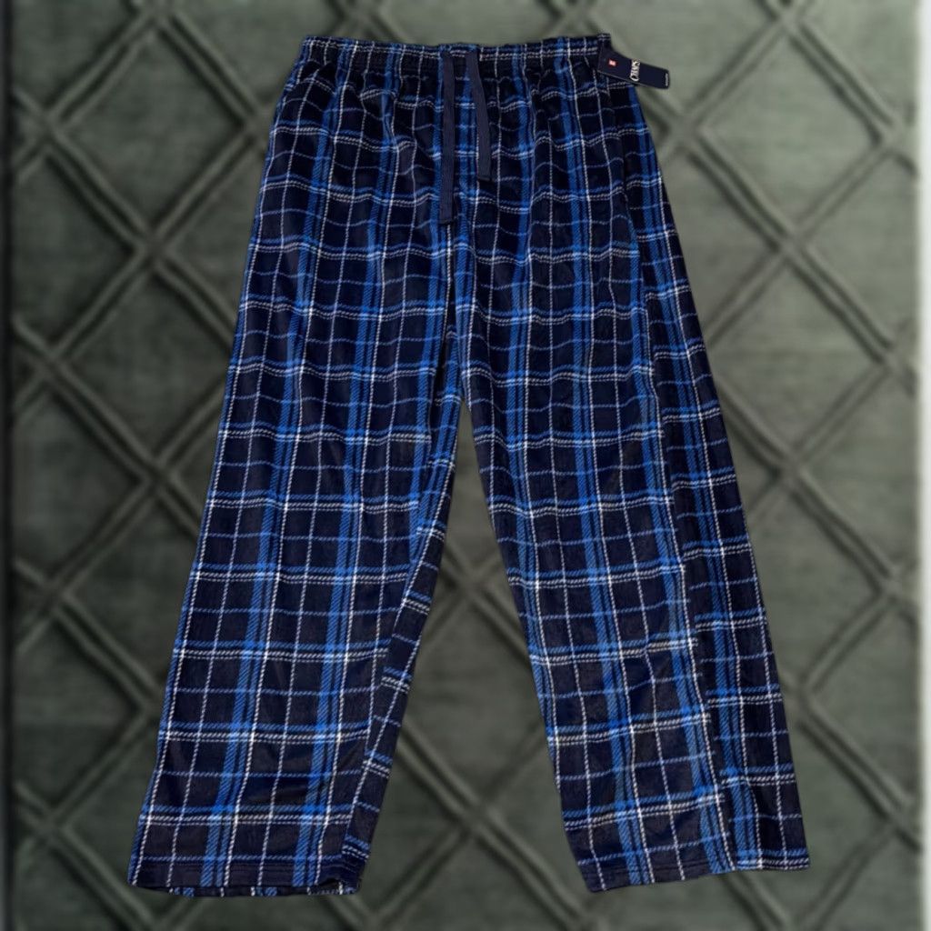 Chaps Chaps Ralph Lauren Fleece Pajama Pants Plaid Blue Large NWT Mens Regular Size L Size US 33 - 1 Thumbnail