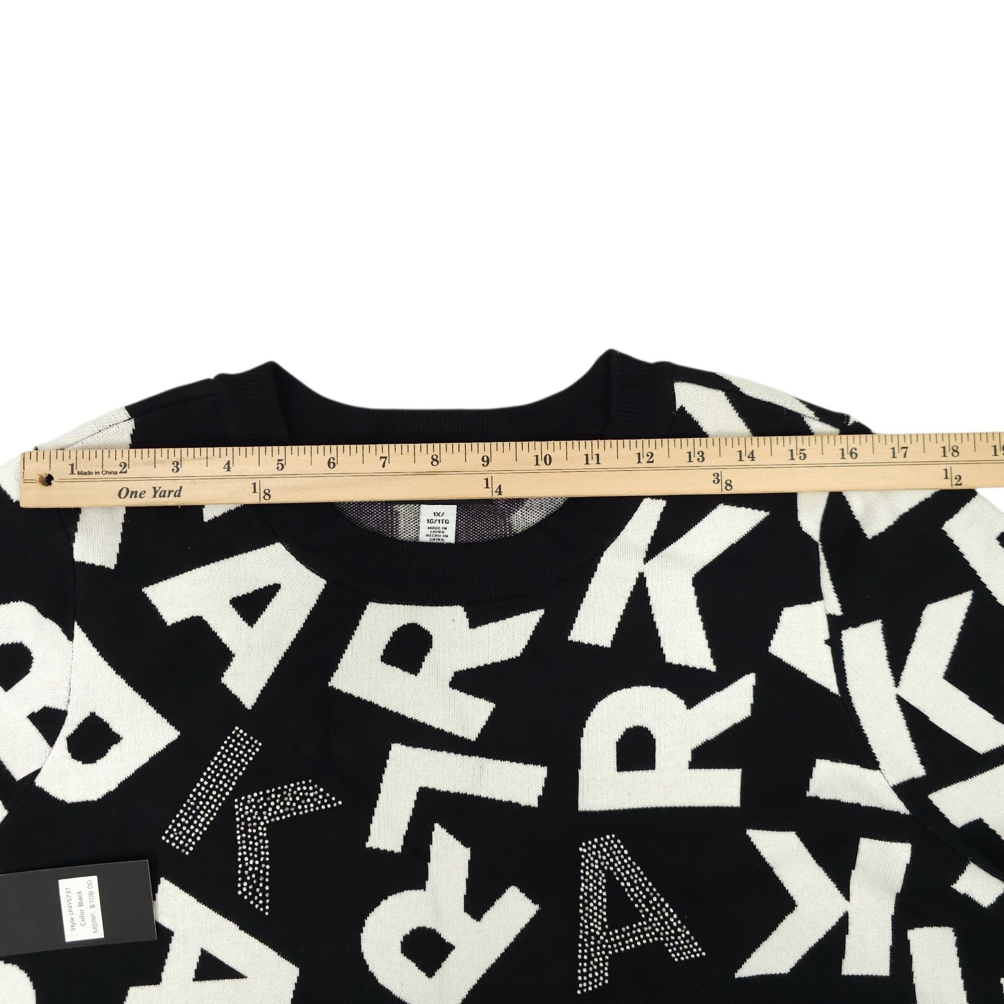 Karl Lagerfeld Karl Lagerfeld Paris Scrambled Logo Sweater Women 1X Ribbed Size ONE SIZE - 4 Thumbnail