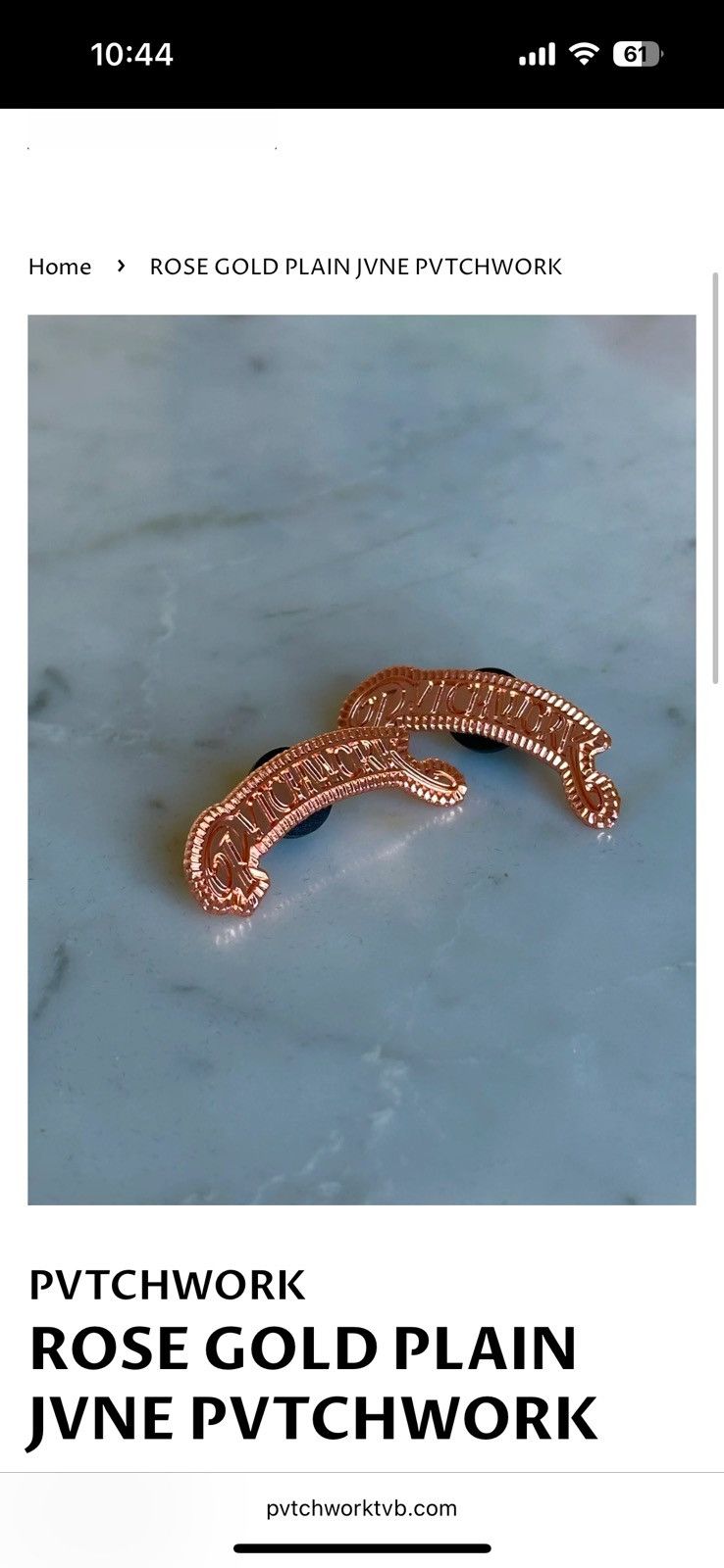 Hat Club Pvtchwork rose gold plain jane pin Size ONE SIZE - 3 Thumbnail