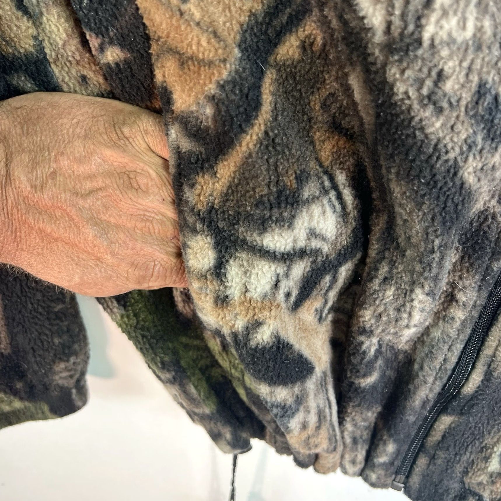 Vintage Woods"n Trail Full Zip Fleece Camouflage Jacket Mens M Green Fall Casual Military Jacket Size US M / EU 48-50 / 2 - 5 Thumbnail