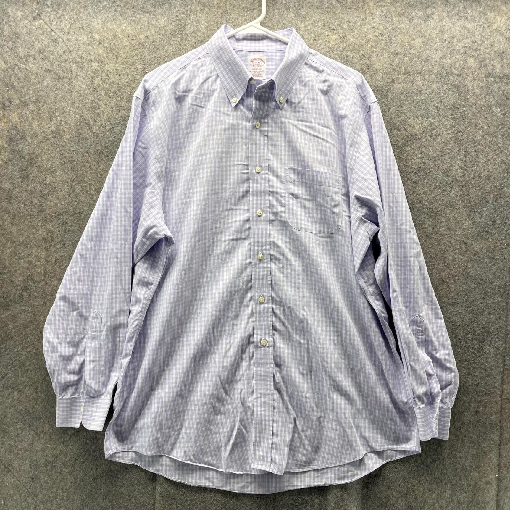 Brooks Brothers VINTAGE Brooks Brothers Shirt Men 17 35 Check Purple Button-Down Madison Preppy Shirt Women? Size US XL / EU 56 / 4 - 2 Thumbnail