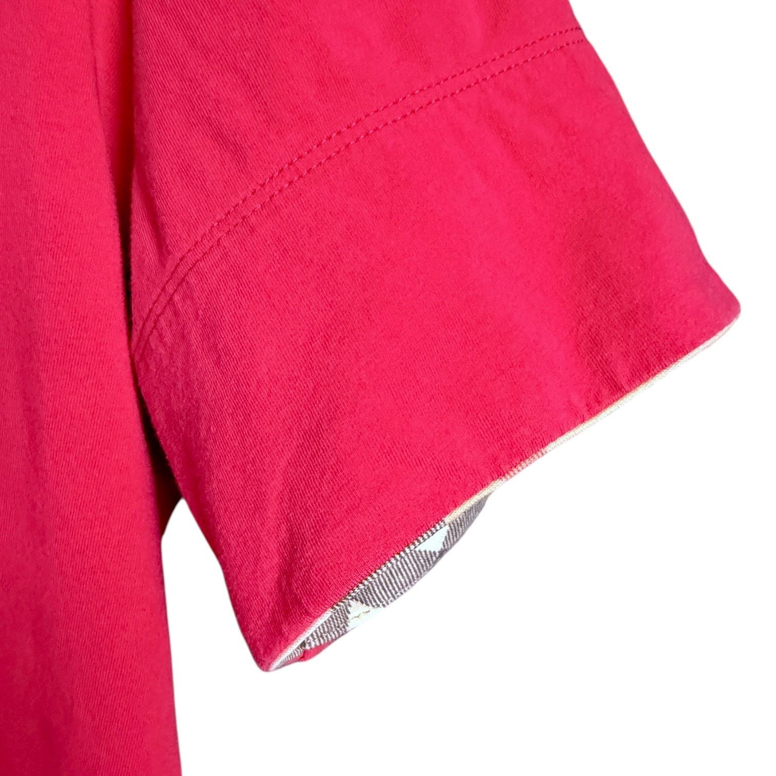 Burberry Burberry Brit Dark Pink Nova Check Cuff T-Shirt $290 Retail Size S / US 4 / IT 40 - 6 Thumbnail