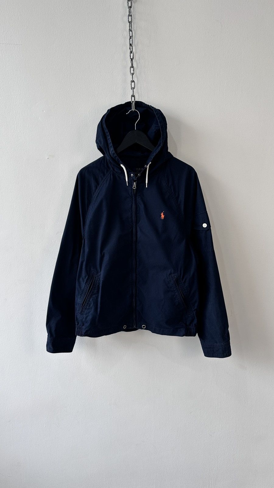 Polo Ralph Lauren Polo Ralph Lauren Hooded Windbreaker Jacket Navy Talon Zip Size US XL / EU 56 / 4 - 2 Thumbnail