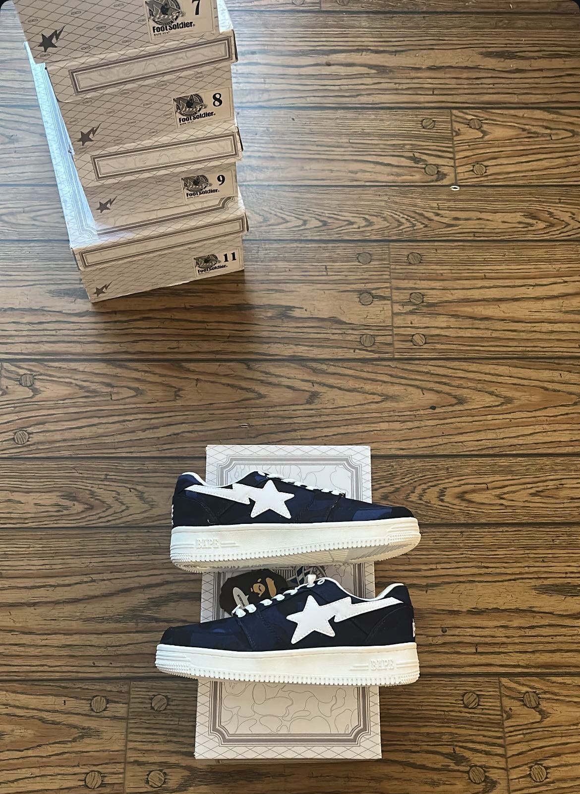 Bape NEW Bape Navy Camo Bapestas Size US 8 / EU 41 - 8 Thumbnail