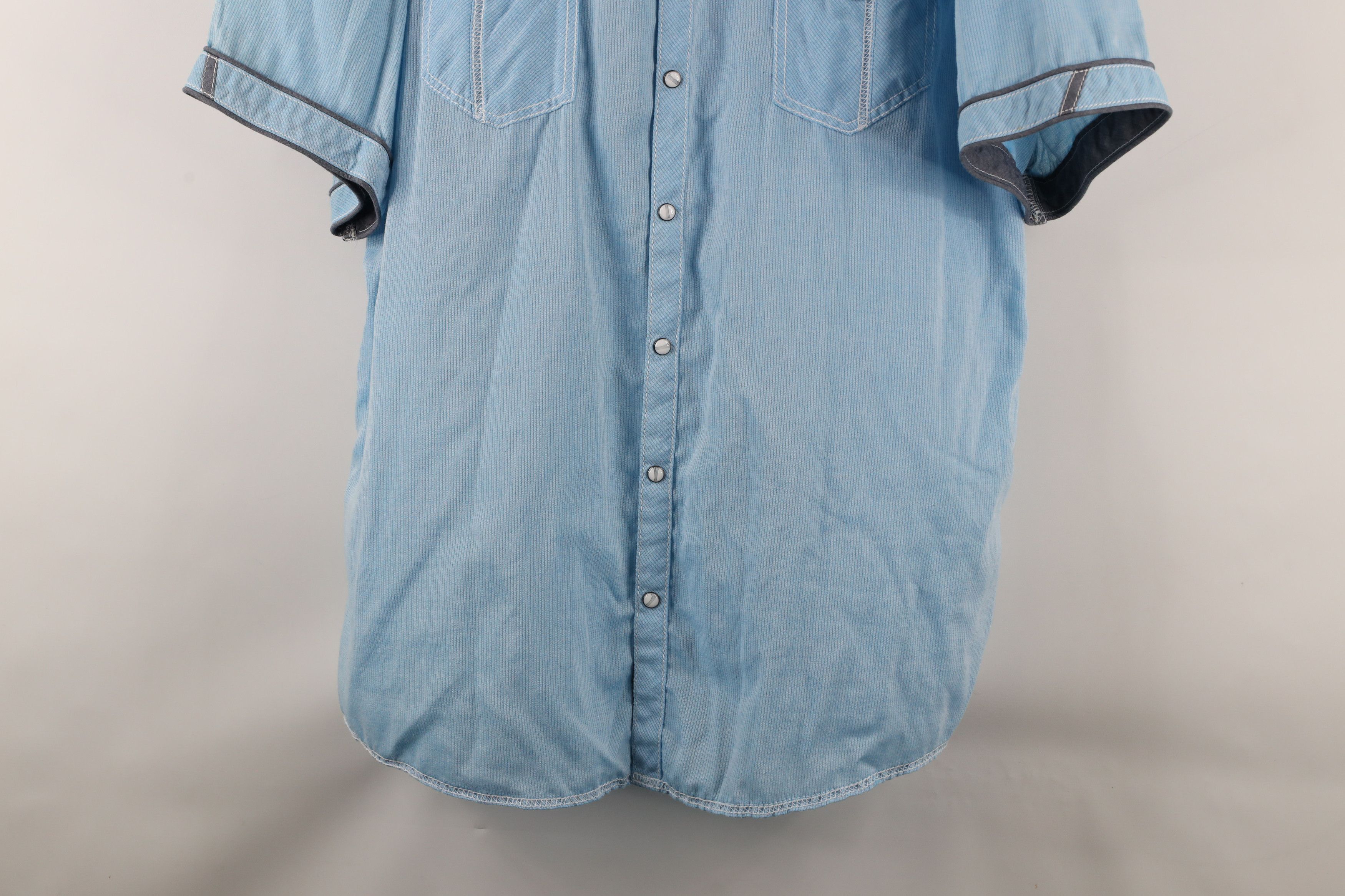 Vintage Bke Buckle Fit Thick Stitch Short Sleeve Snap Button Shirt Size US XXL / EU 58 / 5 - 3 Thumbnail