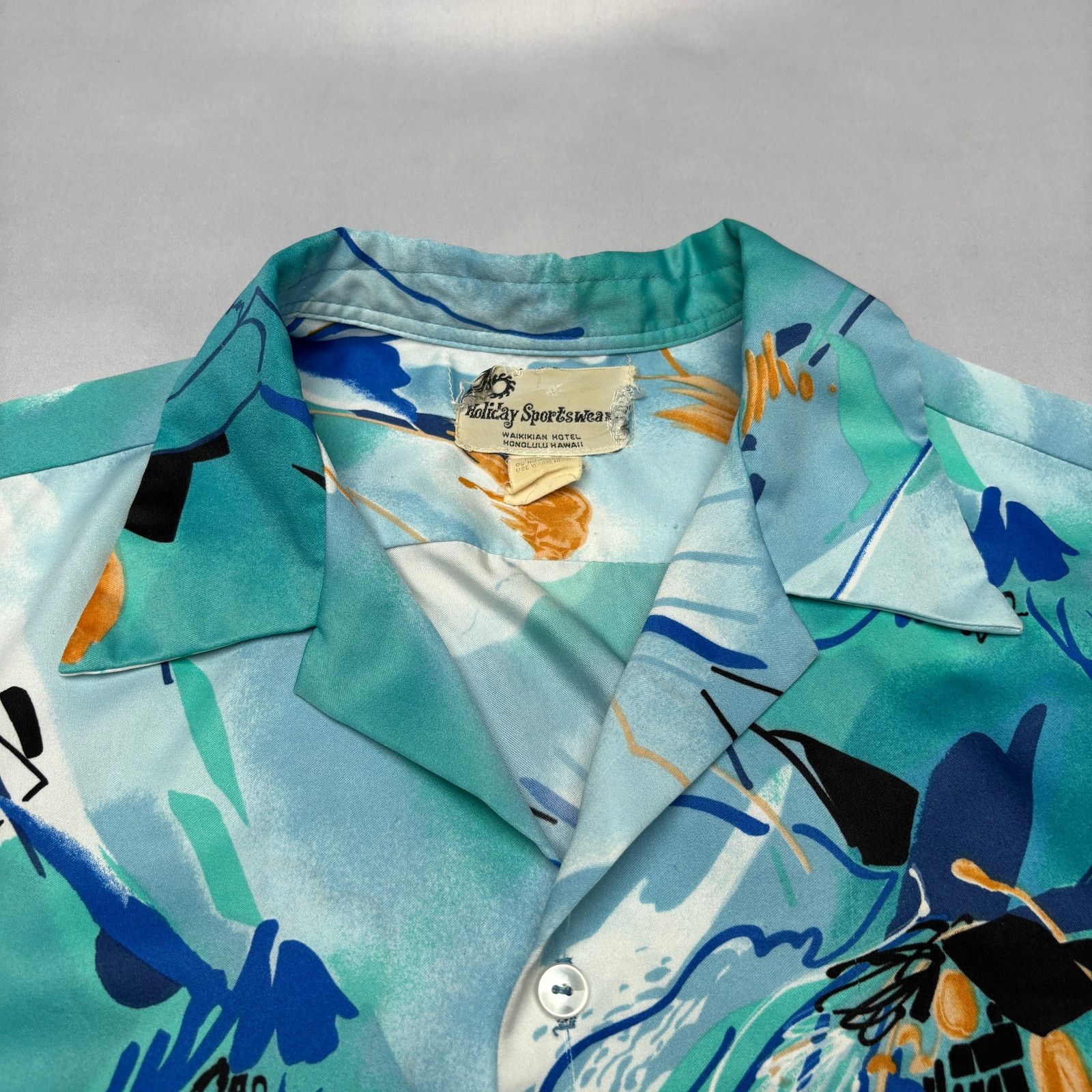 Vintage VTG 60s 70s Holiday Sportswear Waikikian Aloha Shirt Large Size US L / EU 52-54 / 3 - 3 Thumbnail