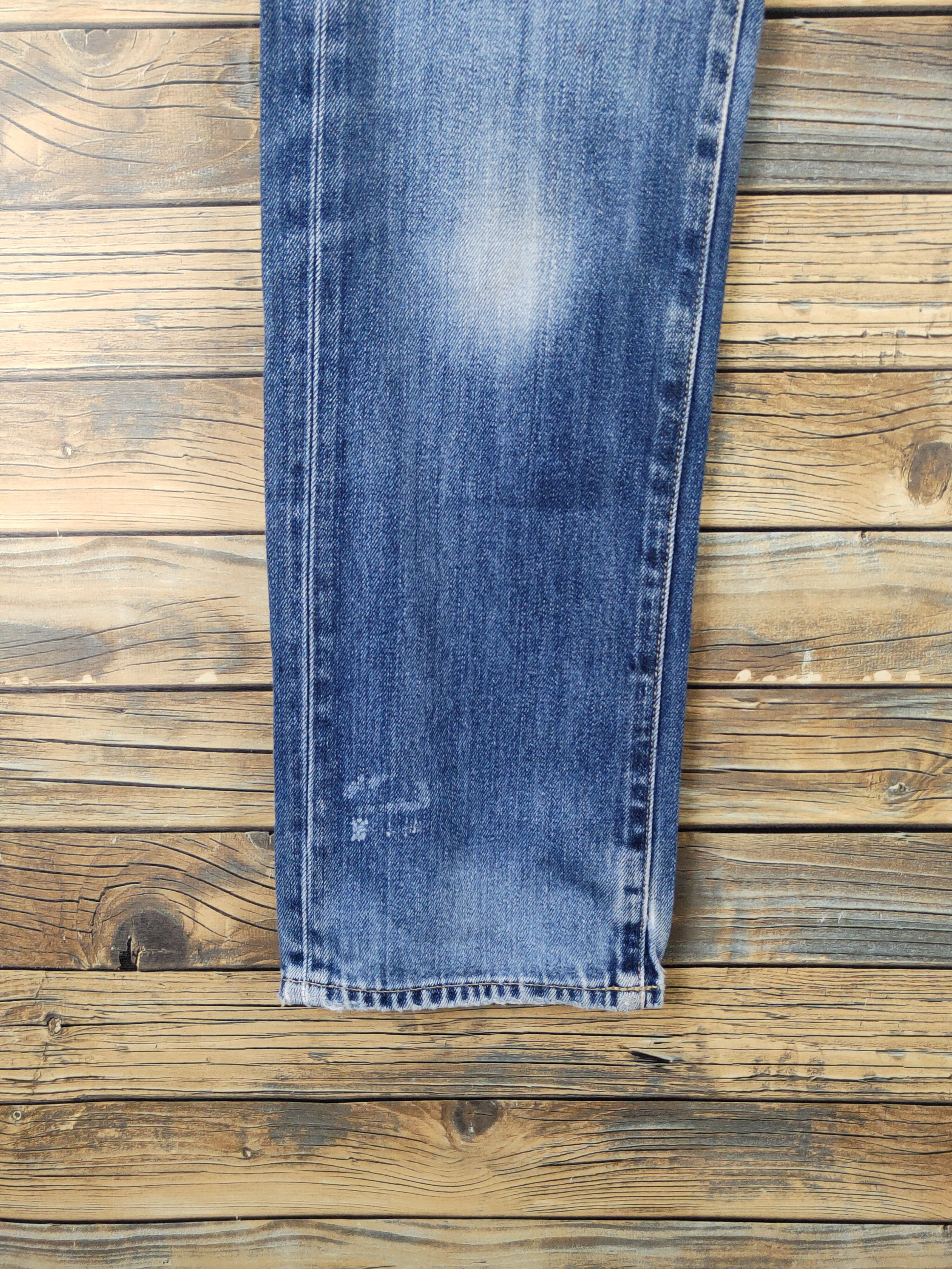 Japanese Brand Uniqlo japan Blue Distressed Ripped denim Jeans #W1403 Size US 31 - 4 Thumbnail