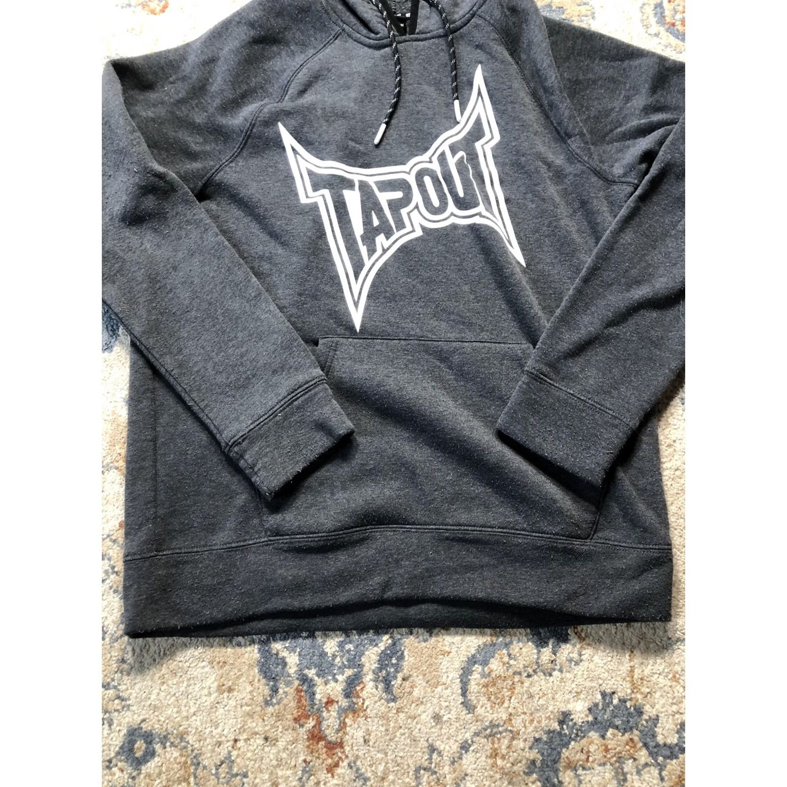Tapout Tapout Hoodie Mens Large Gray Fleece Pullover Graphic Logo Sweatshirt Crew Neck Pocket Long Sleeve Size US L / EU 52-54 / 3 - 2 Thumbnail