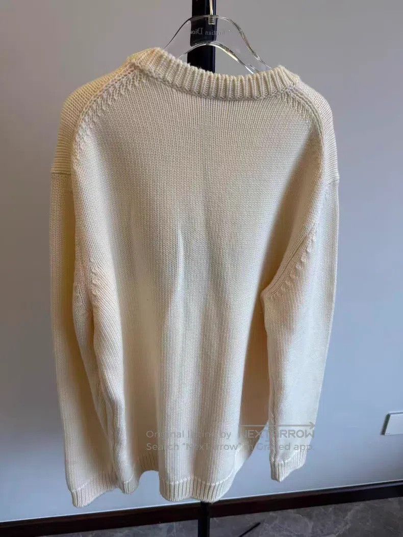 Fendi Fendi Beige Big Logo Letter Knit Sweater Size US XL / EU 56 / 4 - 2 Thumbnail