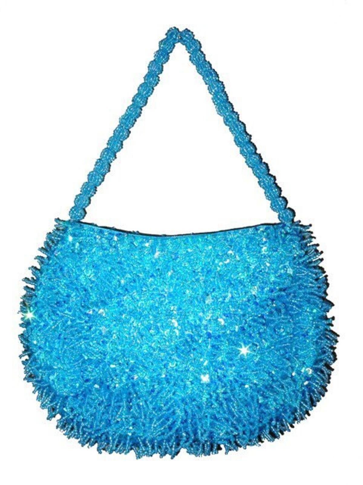 Designer Sequin Beaded Purse TURQUOISE Size ONE SIZE - 1 Preview