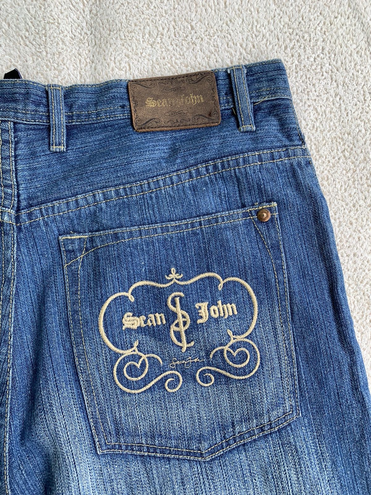 Japanese Brand × Vintage vtg y2k sean jhon denim baggy short pants Size US 34 / EU 50 - 5 Thumbnail