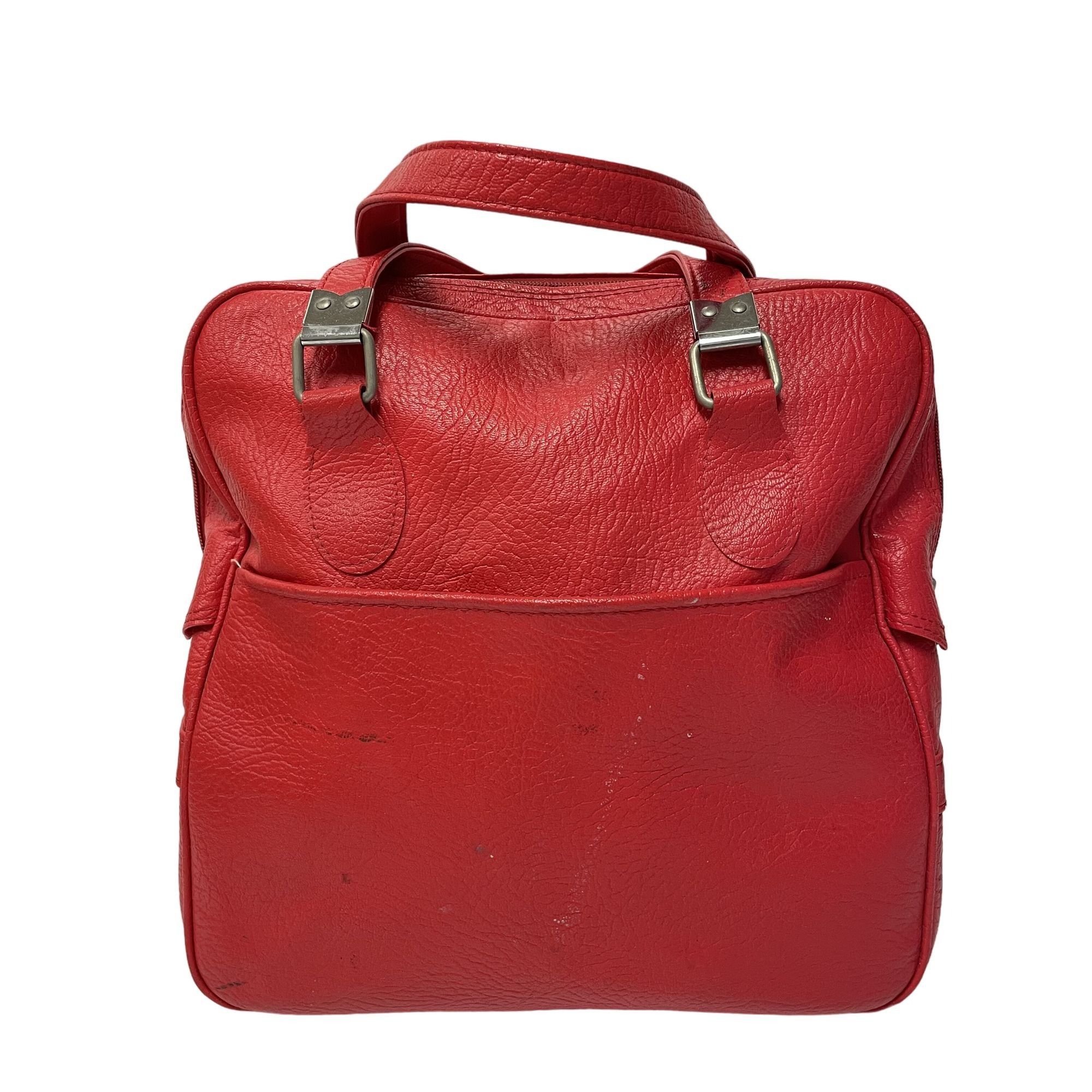 Sears Vtg SEARS Red ESCORT Carry On Tote Overnight Luggage bag Size ONE SIZE - 1 Thumbnail