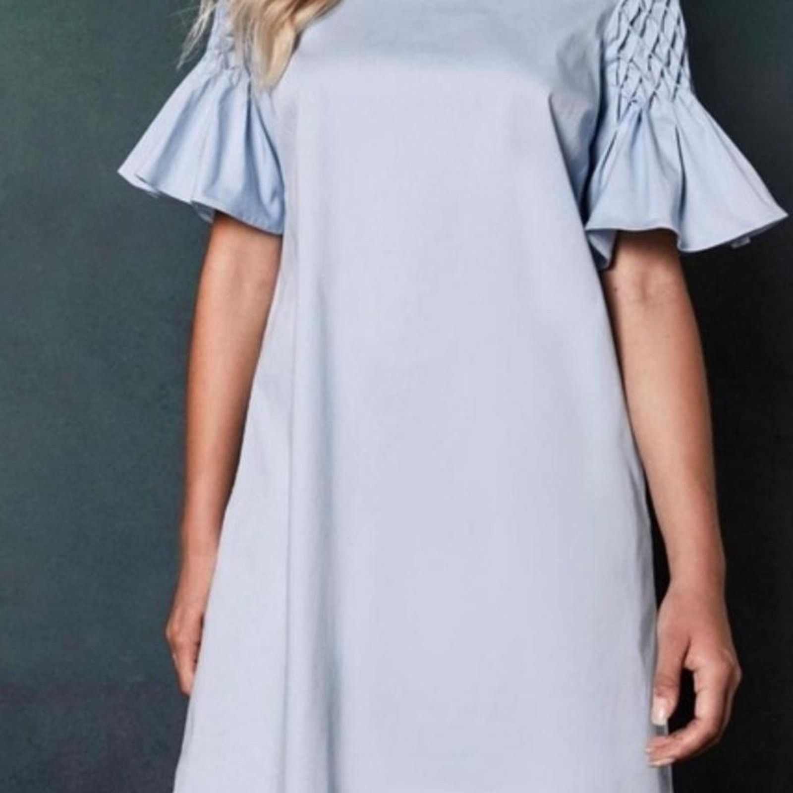 Ted Baker Light Blue Mini Ted baker dress - summer blue ruffle dress. Size S / US 4 / IT 40 - 2 Thumbnail