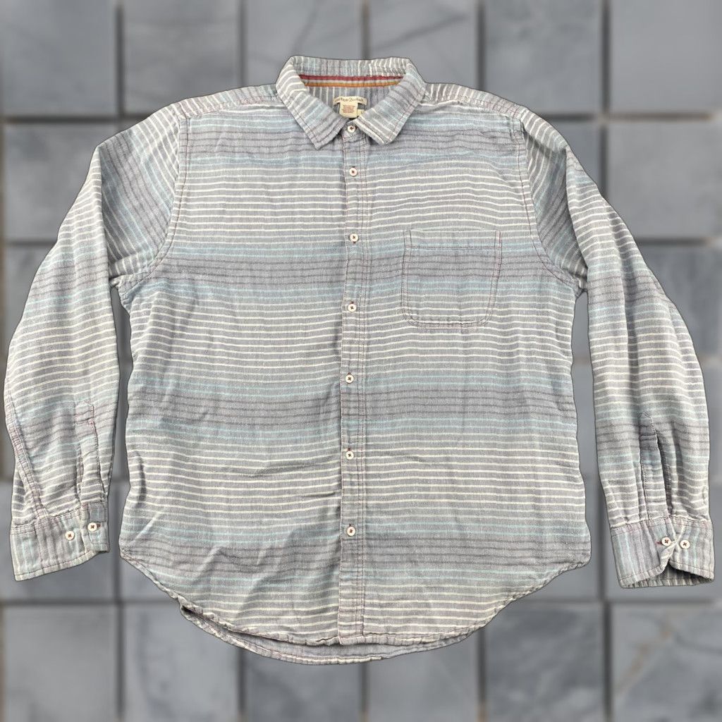 Carbon2Cobalt VINTAGE carbon2cobalt Shirt Mens Large Blue Striped Cotton Long Sleeve Button Up Size US L / EU 52-54 / 3 - 1 Thumbnail