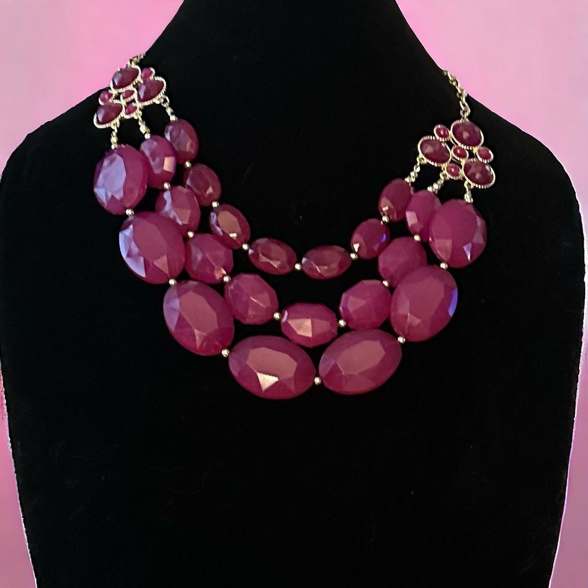 Other Layered raspberry bead statement necklace Size ONE SIZE - 1 Thumbnail