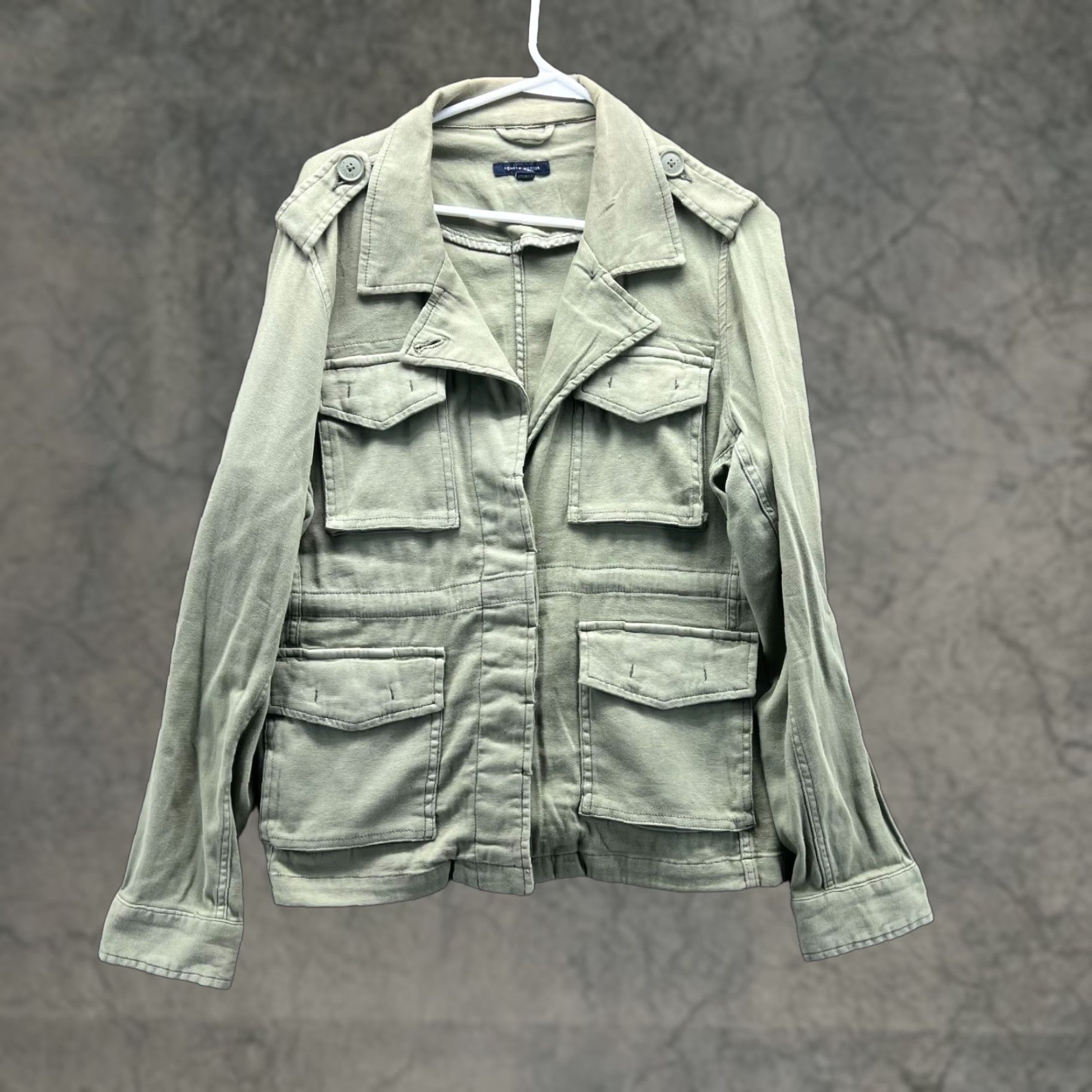 Tommy Hilfiger Tommy Hilfiger Jacket Women Large Military Field Olive Green Pockets Canvas Size L / US 10 / IT 46 - 1 Thumbnail