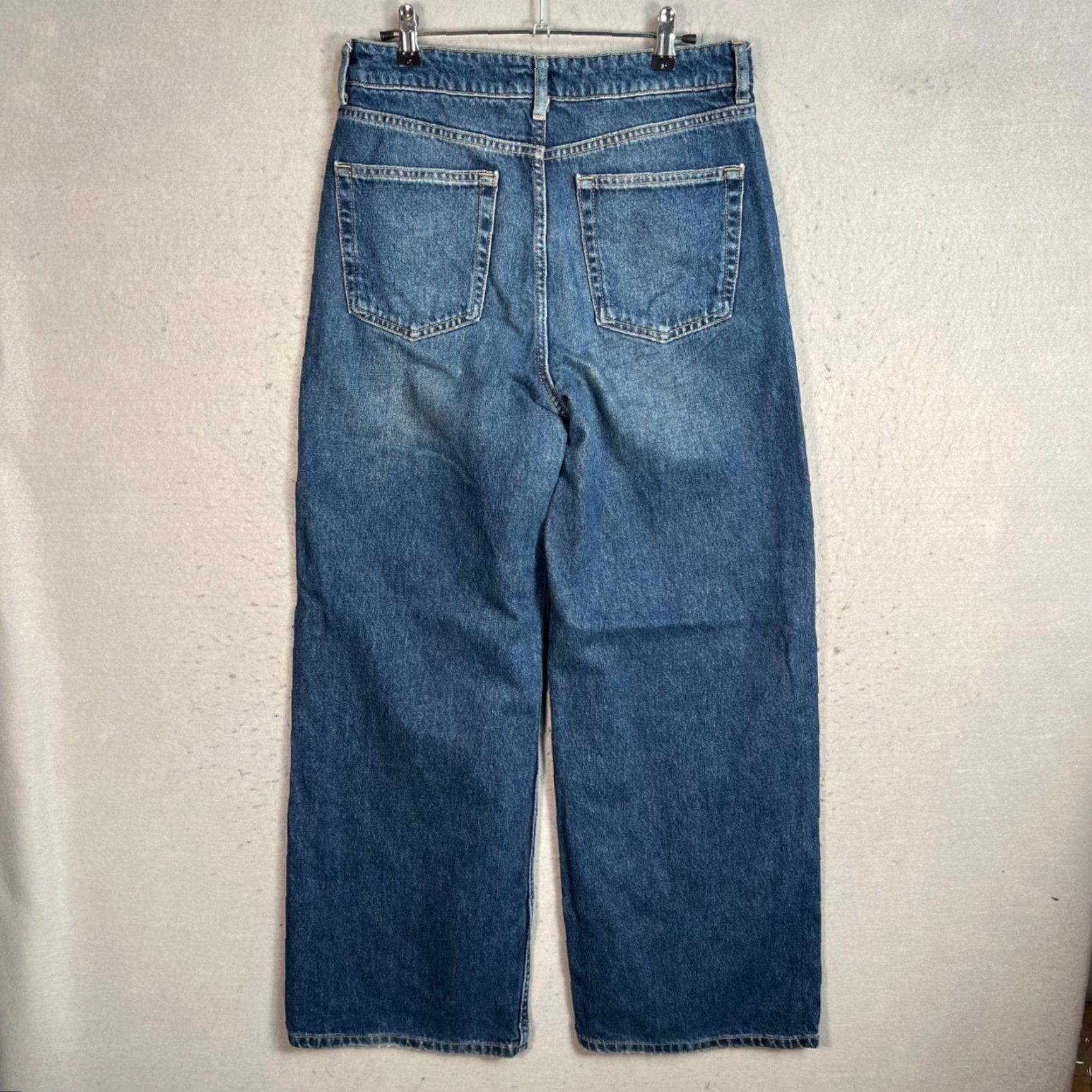 Mango Mango Jeans Women's 4 High-Rise Wide-Leg Denim Blue Cotton 5-Pocket Image 30in Inseam Regular Rise Vintage No Size 27" / US 4 / IT 40 - 2 Thumbnail