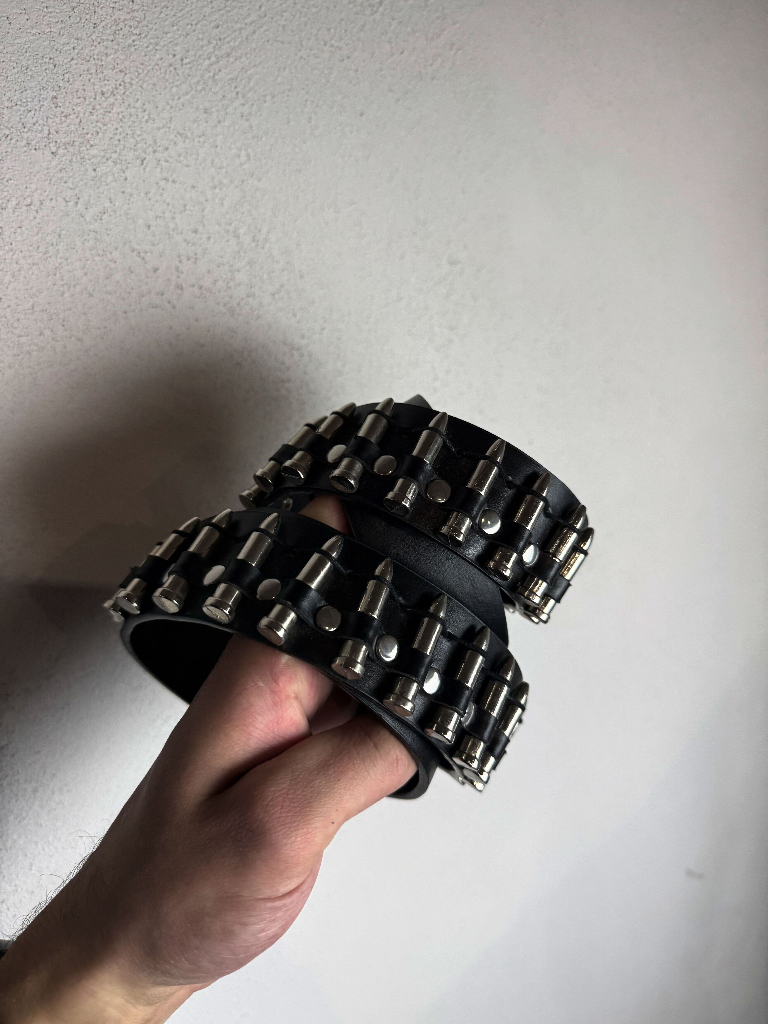 Hysteric Glamour Bullet Studded Leather Belt Punk Goth Heavy Metal Black Size ONE SIZE - 4 Thumbnail