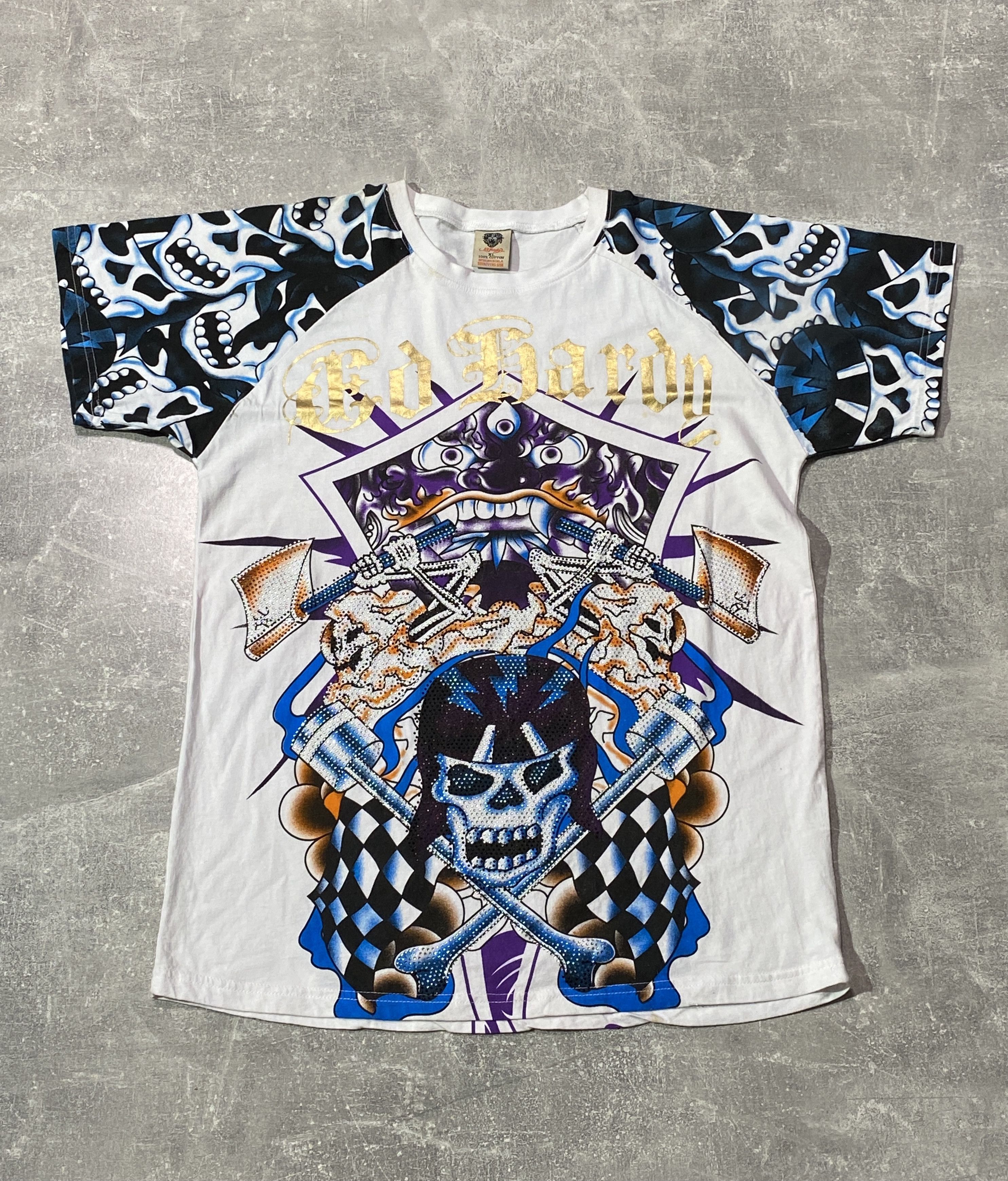 Ed Hardy Vintage Y2K Ed Hardy LSD Skull Logo T-shirt Size US M / EU 48-50 / 2 - 1 Thumbnail