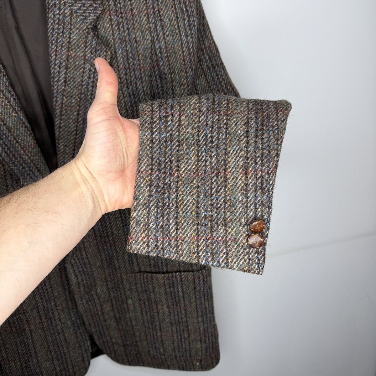 Harris Tweed Vintage Harris Tweed Blazer Virgin Wool Jacket Brown Size 44R - 10 Thumbnail