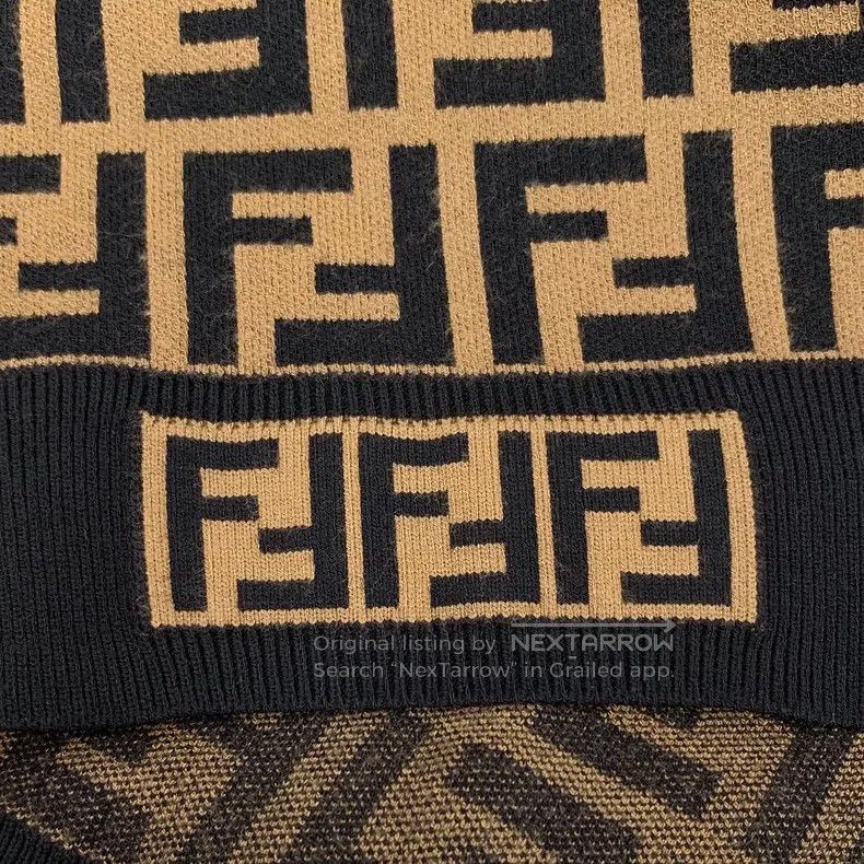 Fendi Fendi Dark brown logo letter all-over print round neck sho Size XXS / US 00 / IT 34 - 5 Thumbnail