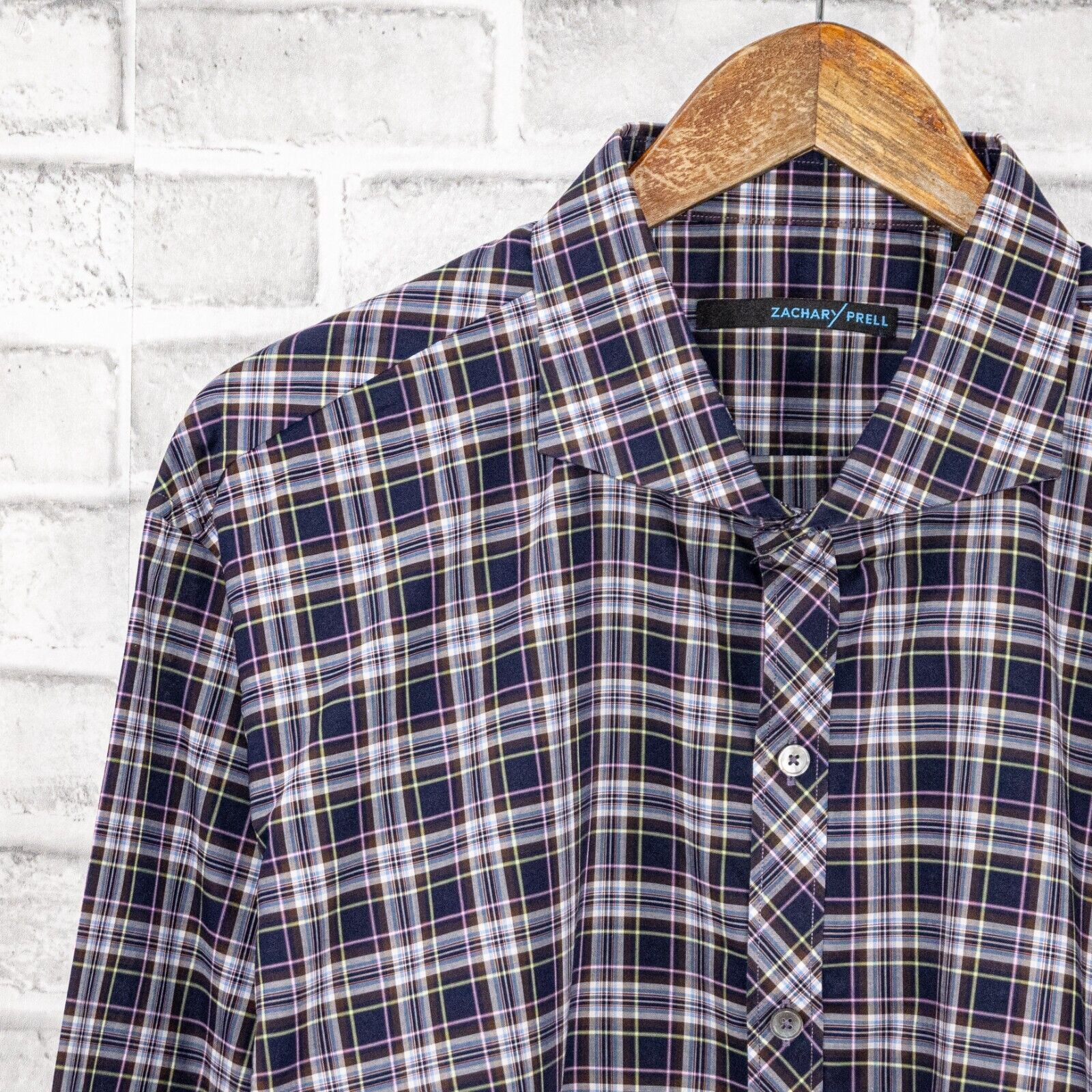 Zachary Prell ZACHARY PRELL Men's Button up Shirt in Blue Purple Plaid Size US XXL / EU 58 / 5 - 4 Thumbnail