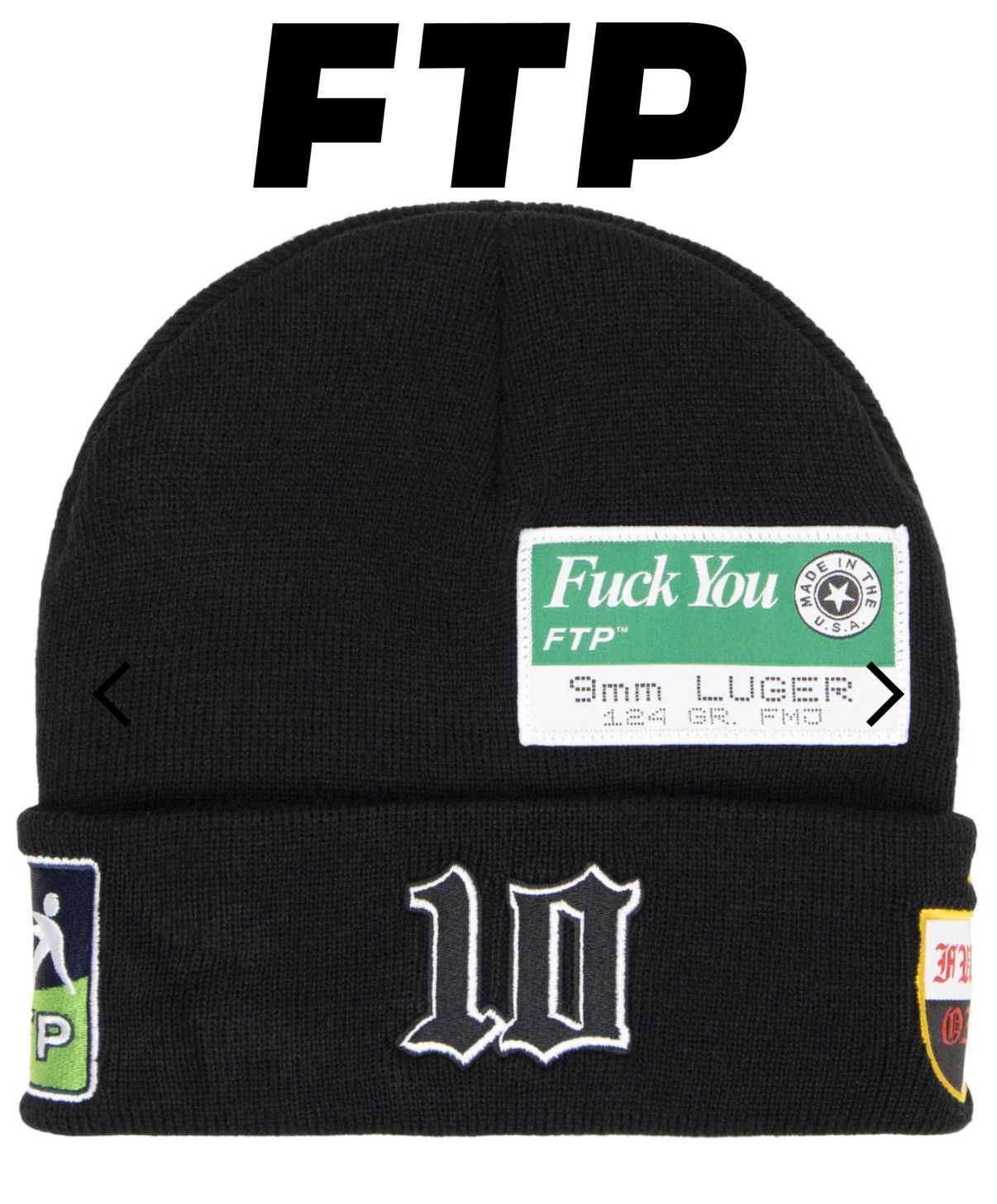 Fuck The Population FTP Club Logo Beanie Black Size ONE SIZE - 2 Thumbnail