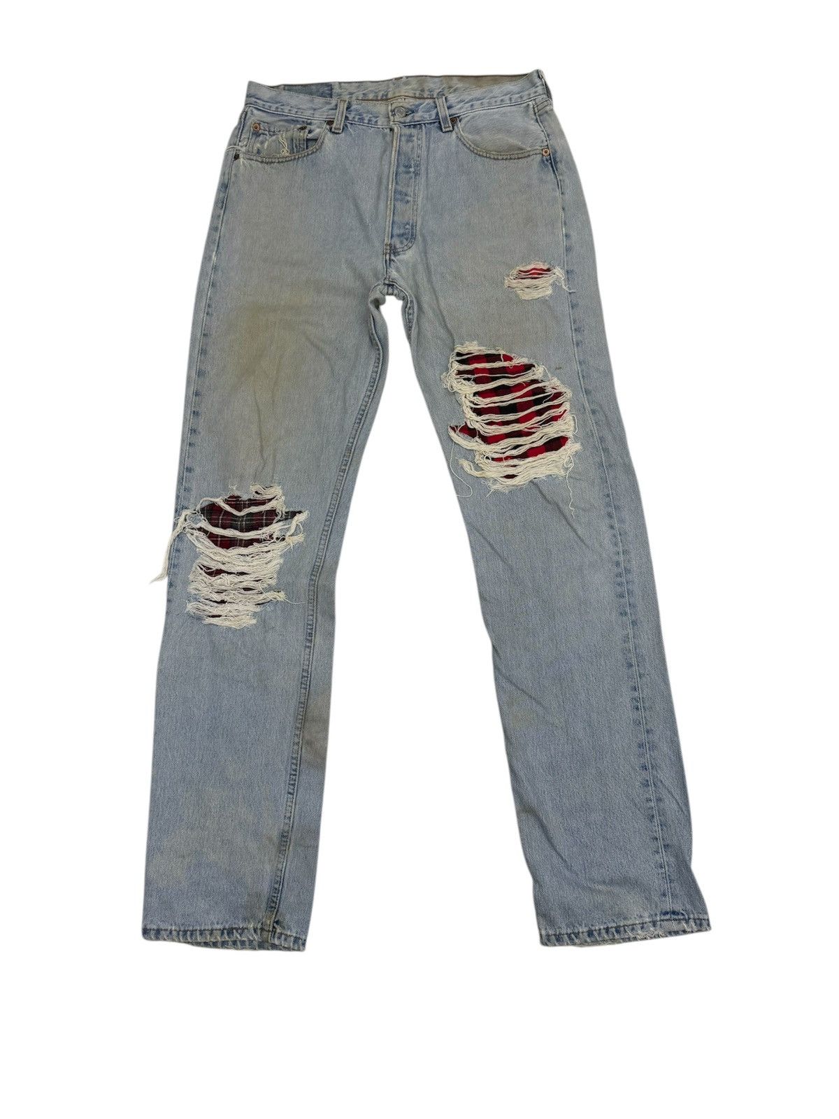 Levi's × Vintage Grunge Revival Kurt Cobain in Modern Shreds Distress Levis Size US 34 / EU 50 - 1 Thumbnail
