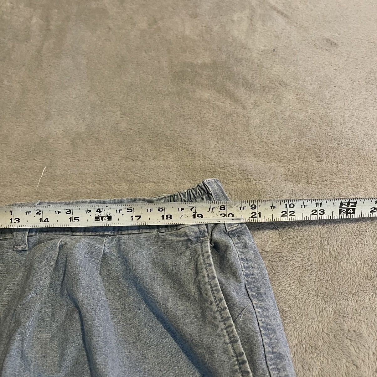 Savane Vintage 90s Savane Mens Blue Chambray Pleated Shorts 42 Size US 41 - 6 Thumbnail