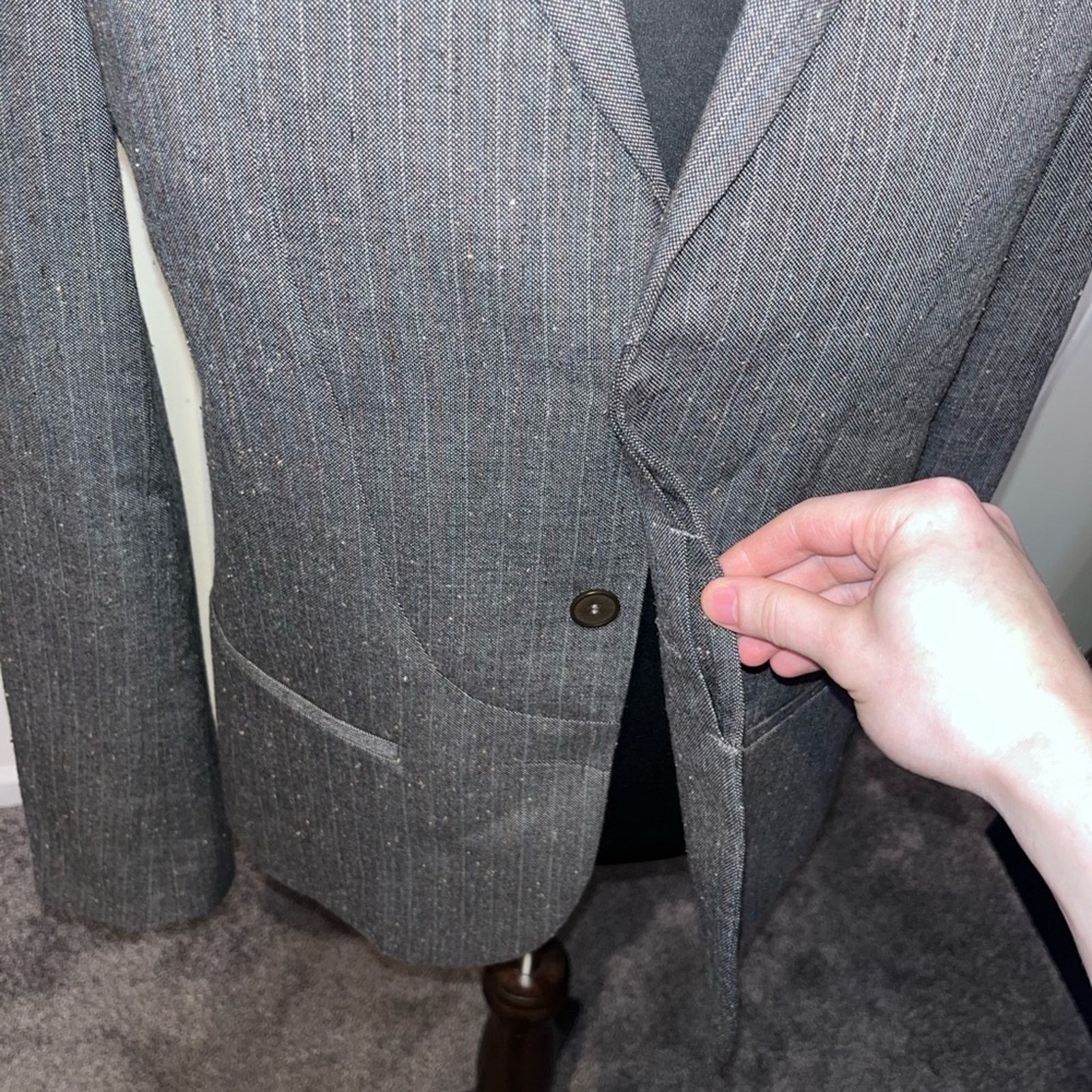 Patrizia Pepe Patrizia Pepe Gray Pinstripe Blazer Jacket 38S Made In Italy Size 38S - 4 Thumbnail
