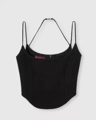 Gucci o1la5ras0526 Batavia Wool Strappy Top in Black Size M / US 6-8 / IT 42-44 - 1 Preview