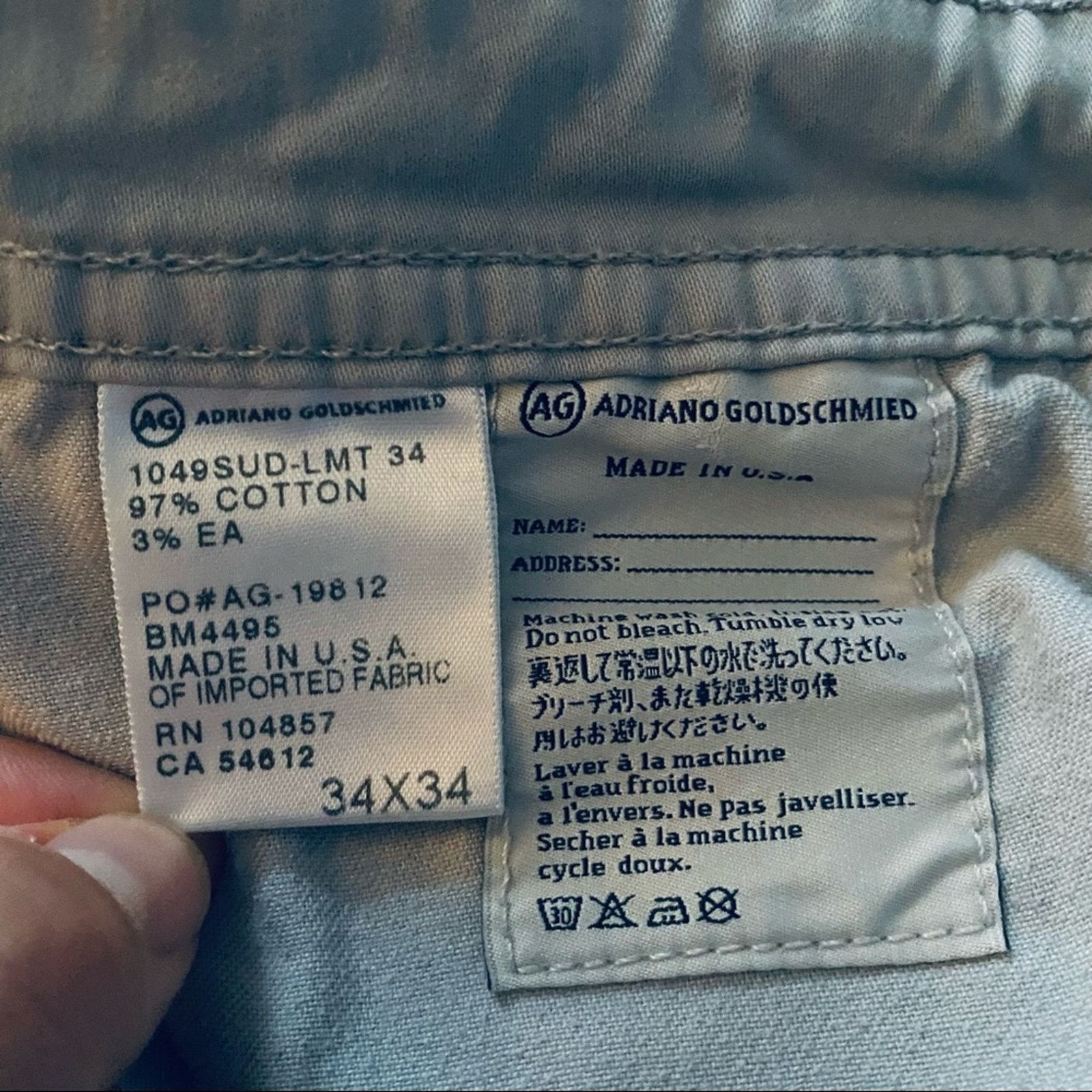 AG Adriano Goldschmied AG Adriano Goldschmied light gray chino jeans Size US 34 / EU 50 - 7 Thumbnail