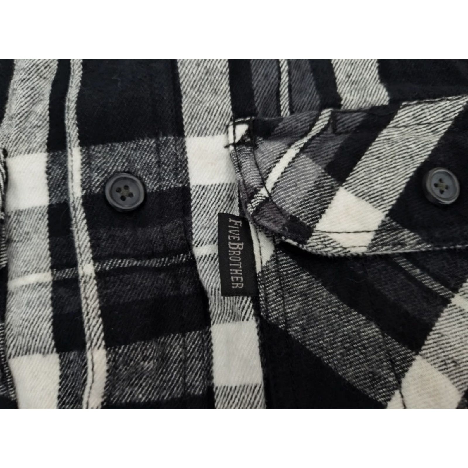Vintage Five Brothers XLT Black Plaid Flannel Button-Up Shirt Mens Heavyweight Workwear Casual 90s Grunge Size US XL / EU 56 / 4 - 6 Thumbnail