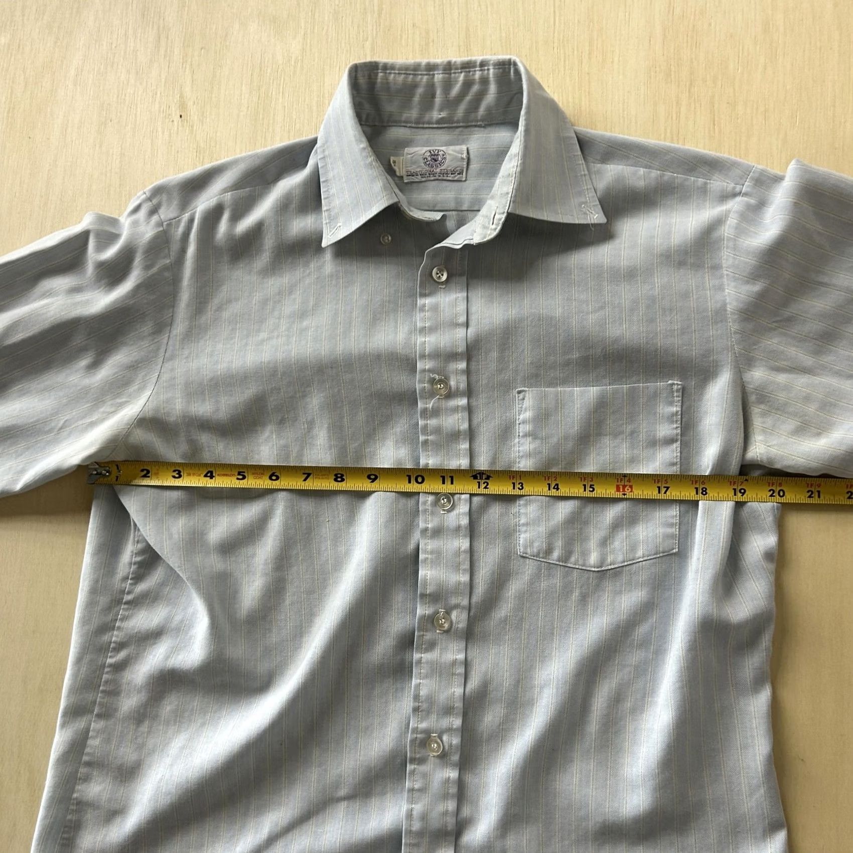 Vintage VINTAGE Ivy Classics Dress Shirt Mens 15.5 34/35 Blue Stripe Classic Fit Shirt Size 42R - 6 Thumbnail