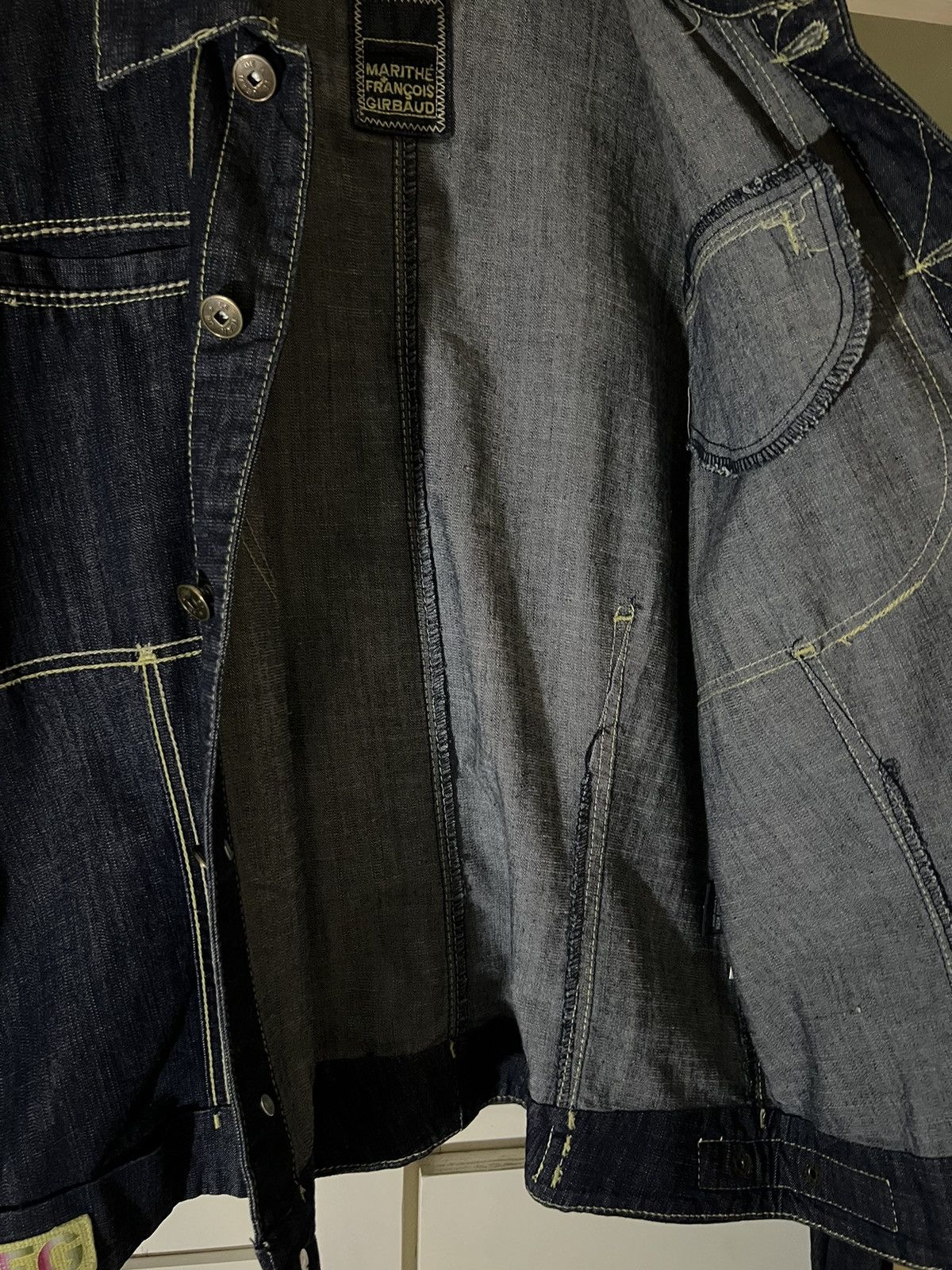 Marithe + Francois Girbaud Vintage 2000s Archive M+FG Cropped Button Up Denim Jacket Size US S / EU 44-46 / 1 - 7 Thumbnail