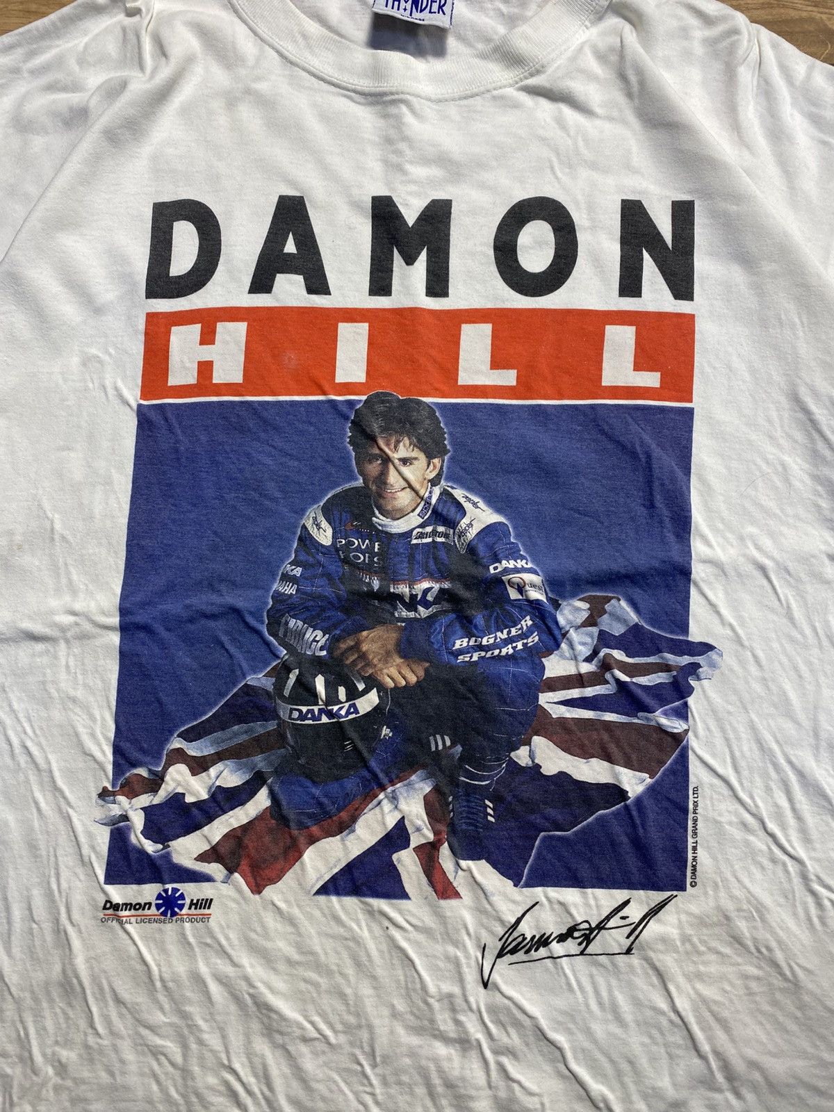Other Vintage 90s Damon Hill F1 Racing Tee - Blue Thunder Tag Size US XL / EU 56 / 4 - 2 Thumbnail