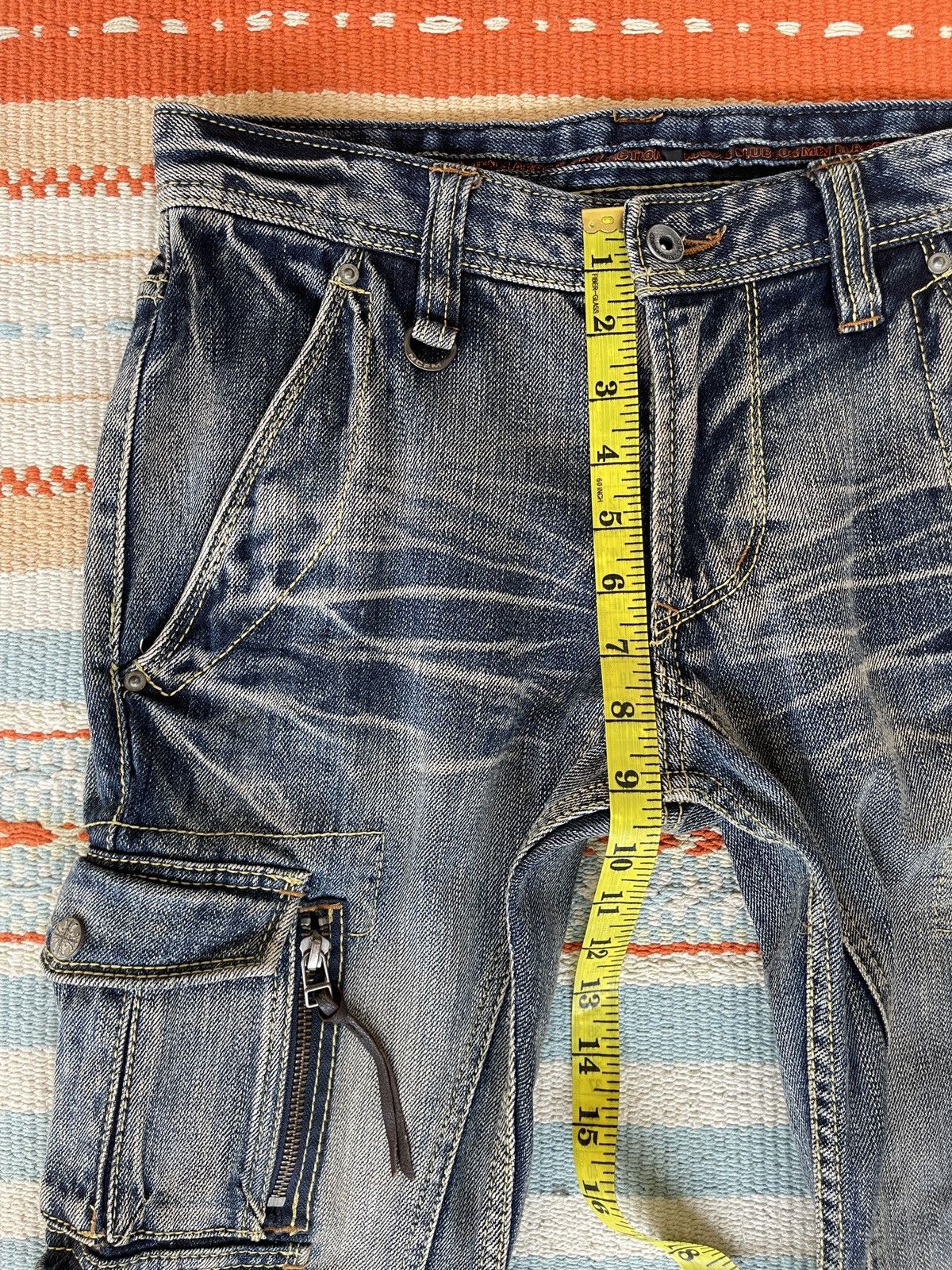 Nicole Club Vintage 90s🔥NICOLE CLUB🔥Bondage 3D Pocket Flare Cargo Jeans Size US 31 - 8 Thumbnail