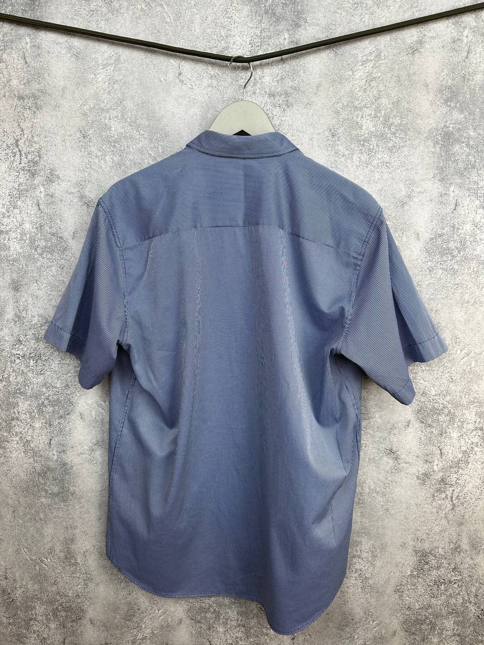 Armani Collezioni Armani Collezioni Striped Button-Up Shirt Short Sleeve Blue Size US L / EU 52-54 / 3 - 2 Thumbnail