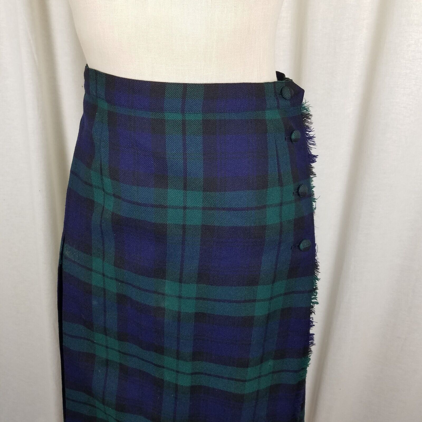 Vintage Vtg Aljean Pleated Wool Tartan Plaid Kilt Wrap Skirt 28in Size 28" / US 6 / IT 42 - 2 Thumbnail