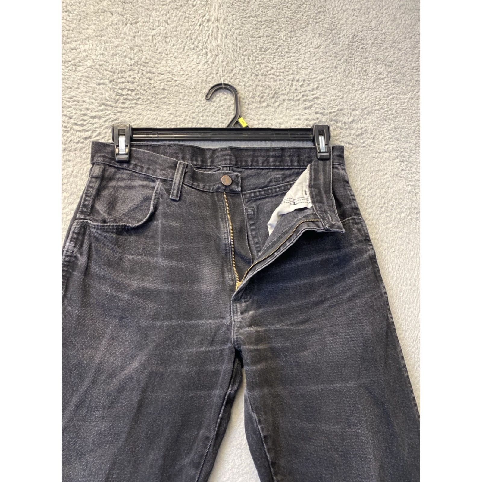 Denime Rustler Jeans Mens 32x32 Black Denim 90s Retro Straight Fit US Made Size US 32 / EU 48 - 2 Thumbnail