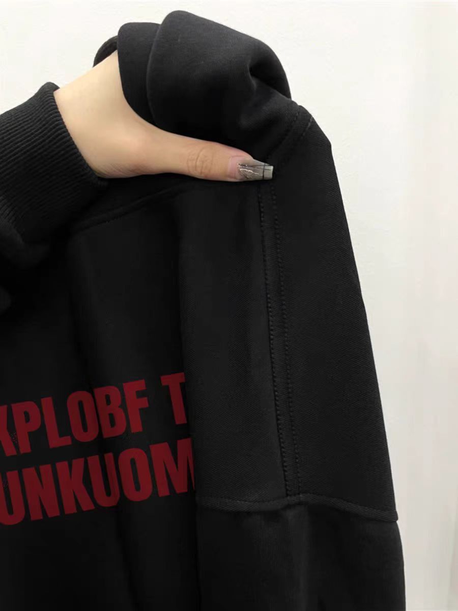 Designer × Japanese Brand Letter Print Retro Hip Hop Hooded Sweatshirt Size US L / EU 52-54 / 3 - 3 Thumbnail