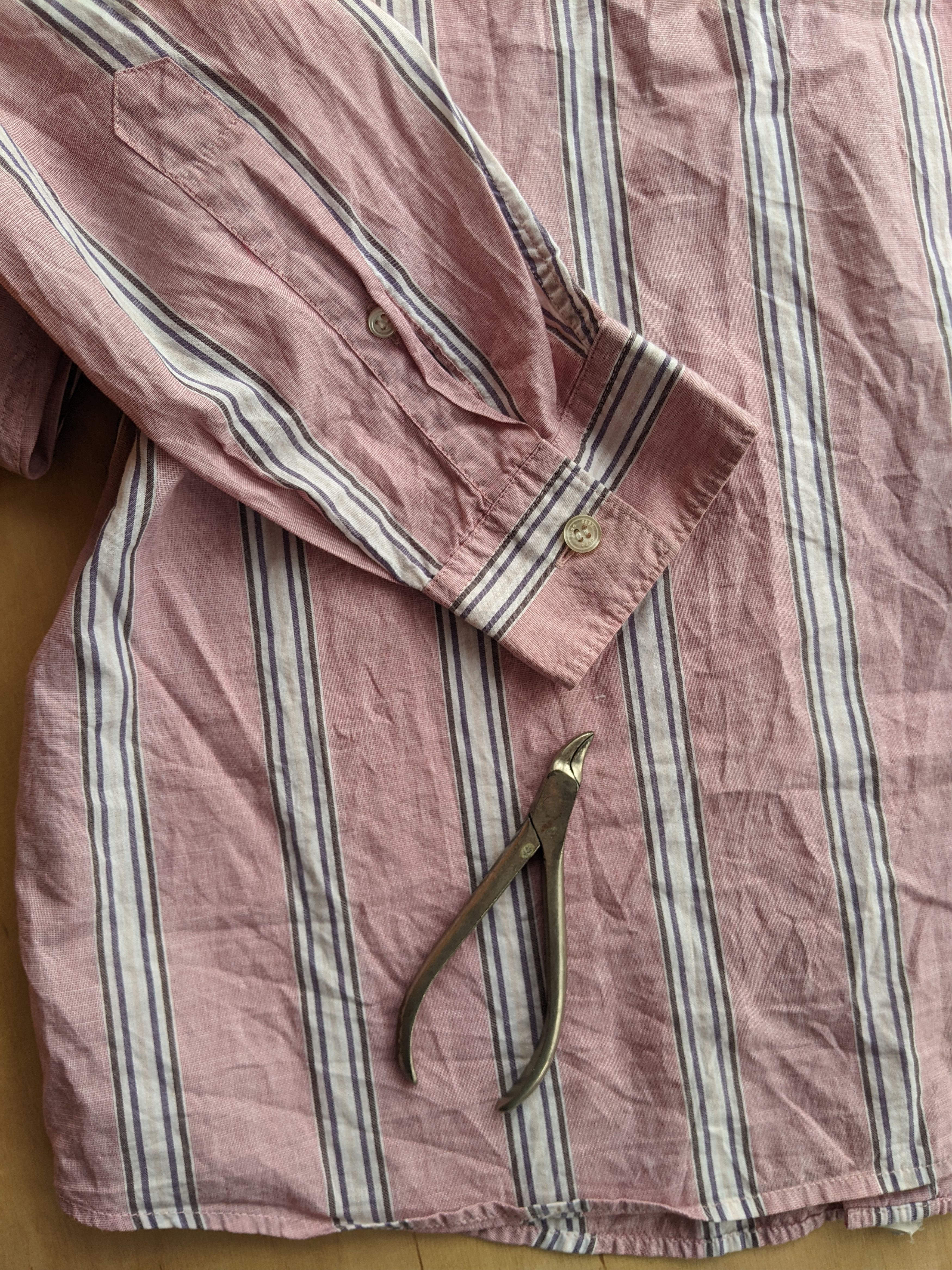 Hugo × Hugo Boss Hugo Boss Stripe Pink Longsleeve Cotton Shirt Size M Elvi Size US M / EU 48-50 / 2 - 12 Thumbnail