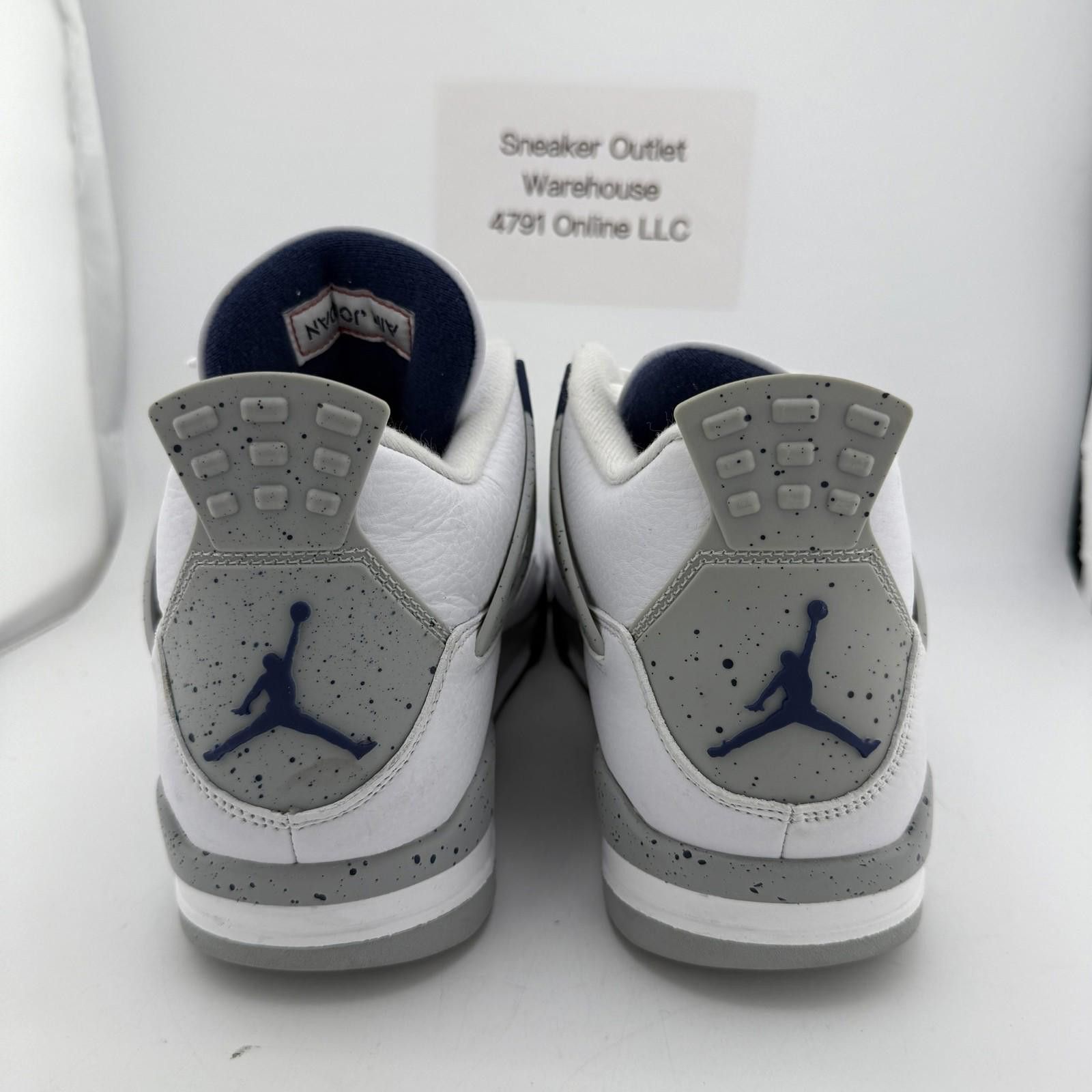 Nike Air Jordan 4 Retro White Midnight Navy 11.5 Size US 11.5 / EU 44-45 - 5 Thumbnail