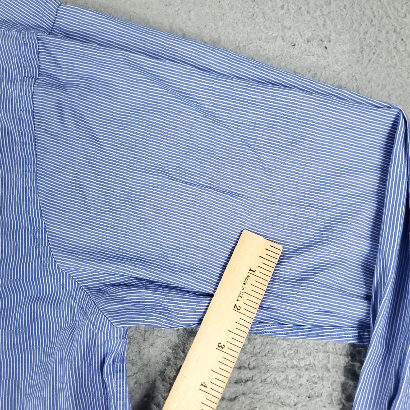 Tommy Hilfiger Tommy Hilfiger Shirt Mens 16 Blue Striped Dress Button Up Long Sleeve Size 42R - 3 Thumbnail