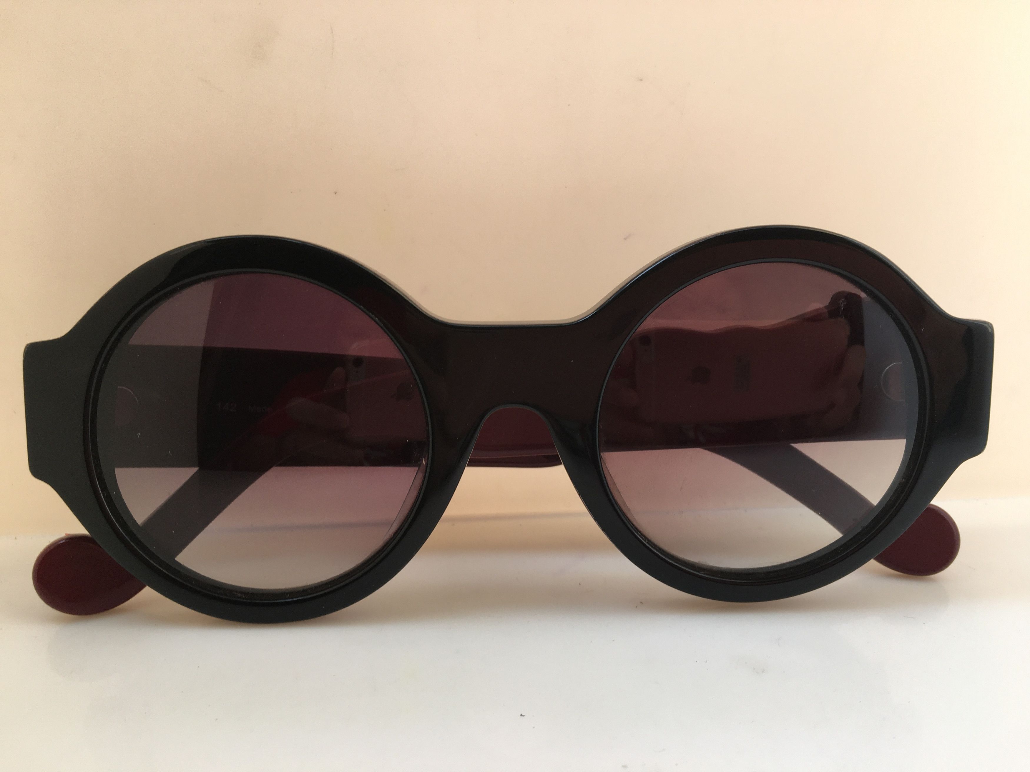 Other Handmade Chunky Acetate Round Sunglasses AVANT GARDE France Size ONE SIZE - 7 Thumbnail