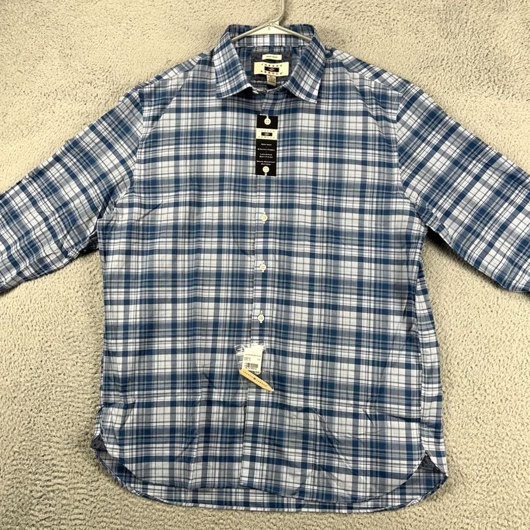 Joseph Abboud VINTAGE? No. Joseph Abboud Shirt Mens XL Blue Plaid Non-Iron Button Up Long Sleeve Button-Up Shirt XL Blue Plaid Mens NEW Size US XL / EU 56 / 4 - 3 Thumbnail