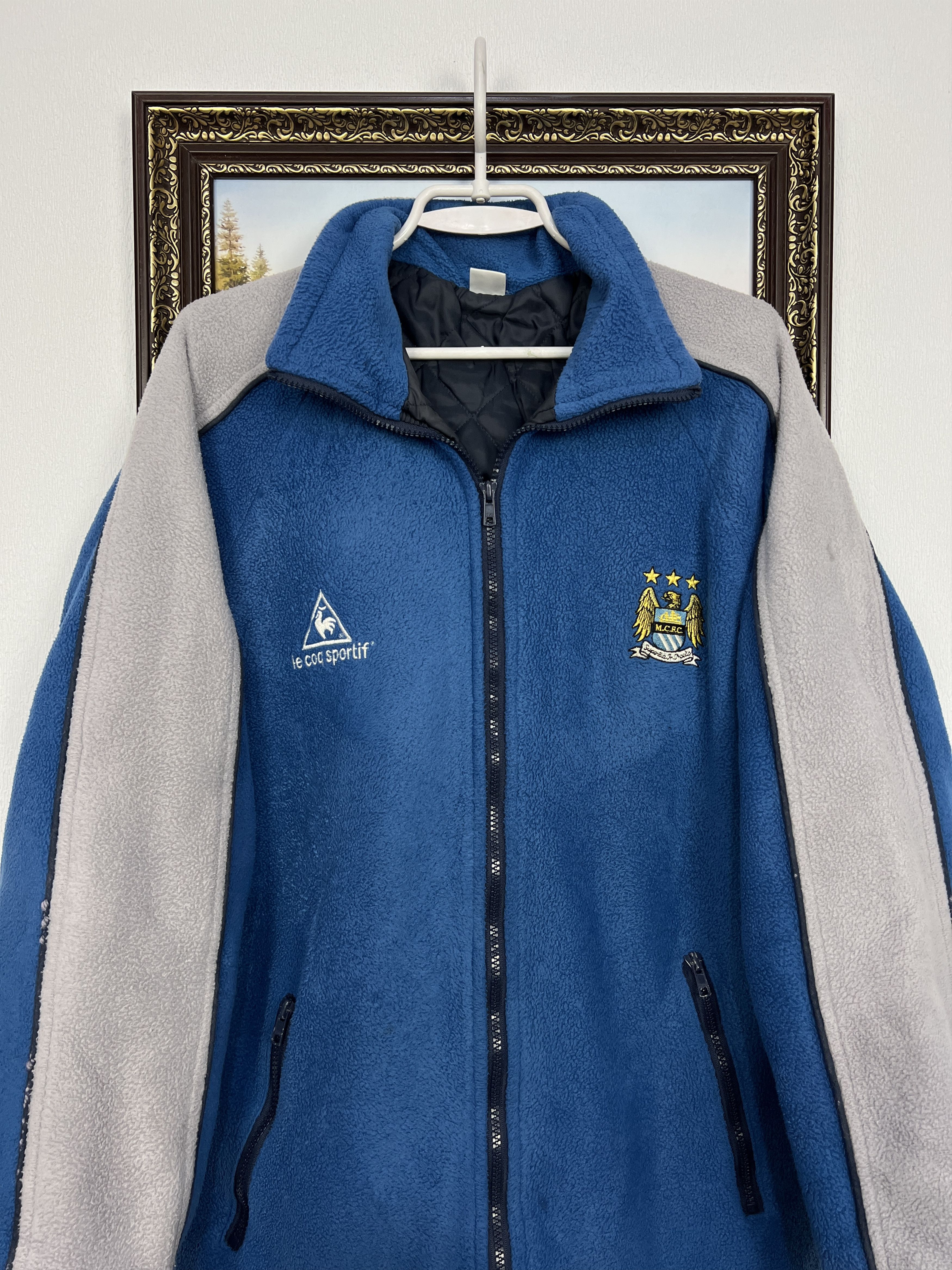Adidas Vintage Manchester City Football Fleece Jacket Rare Size US M / EU 48-50 / 2 - 2 Thumbnail
