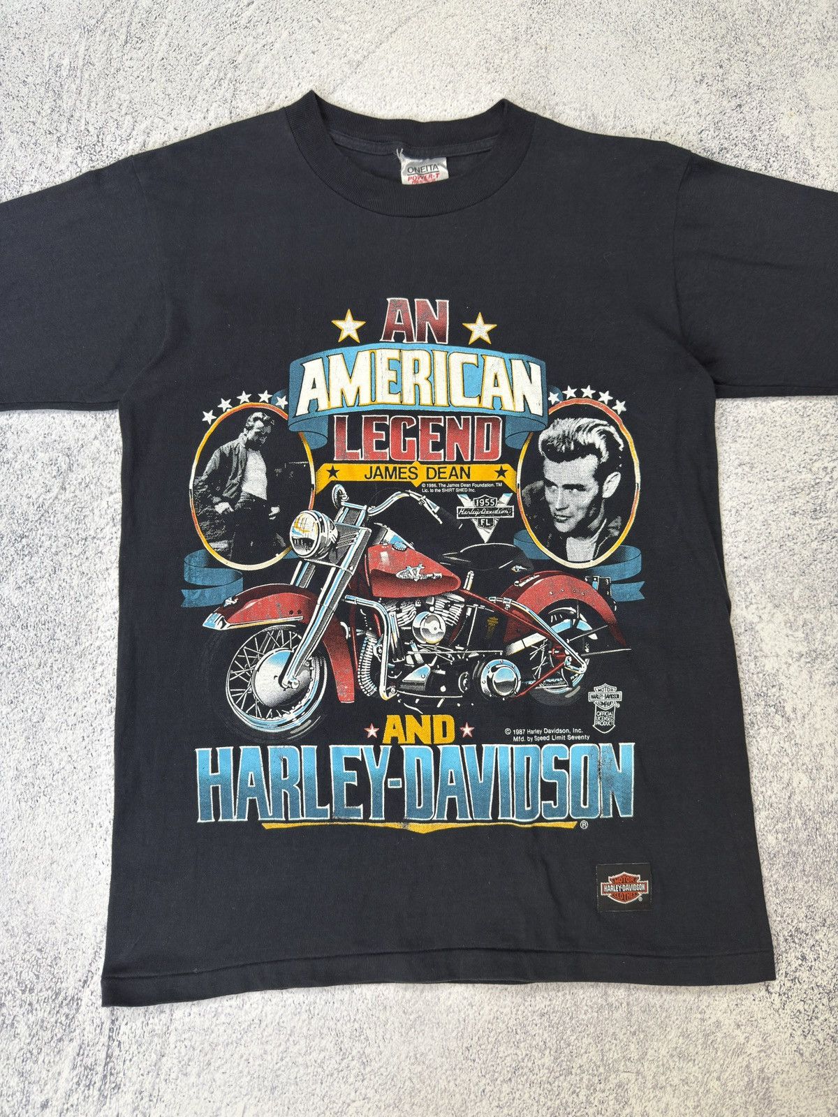 Harley Davidson Vintage 1987 Oneita Harley Davidson x James Dean T-Shirt L Size US L / EU 52-54 / 3 - 2 Thumbnail
