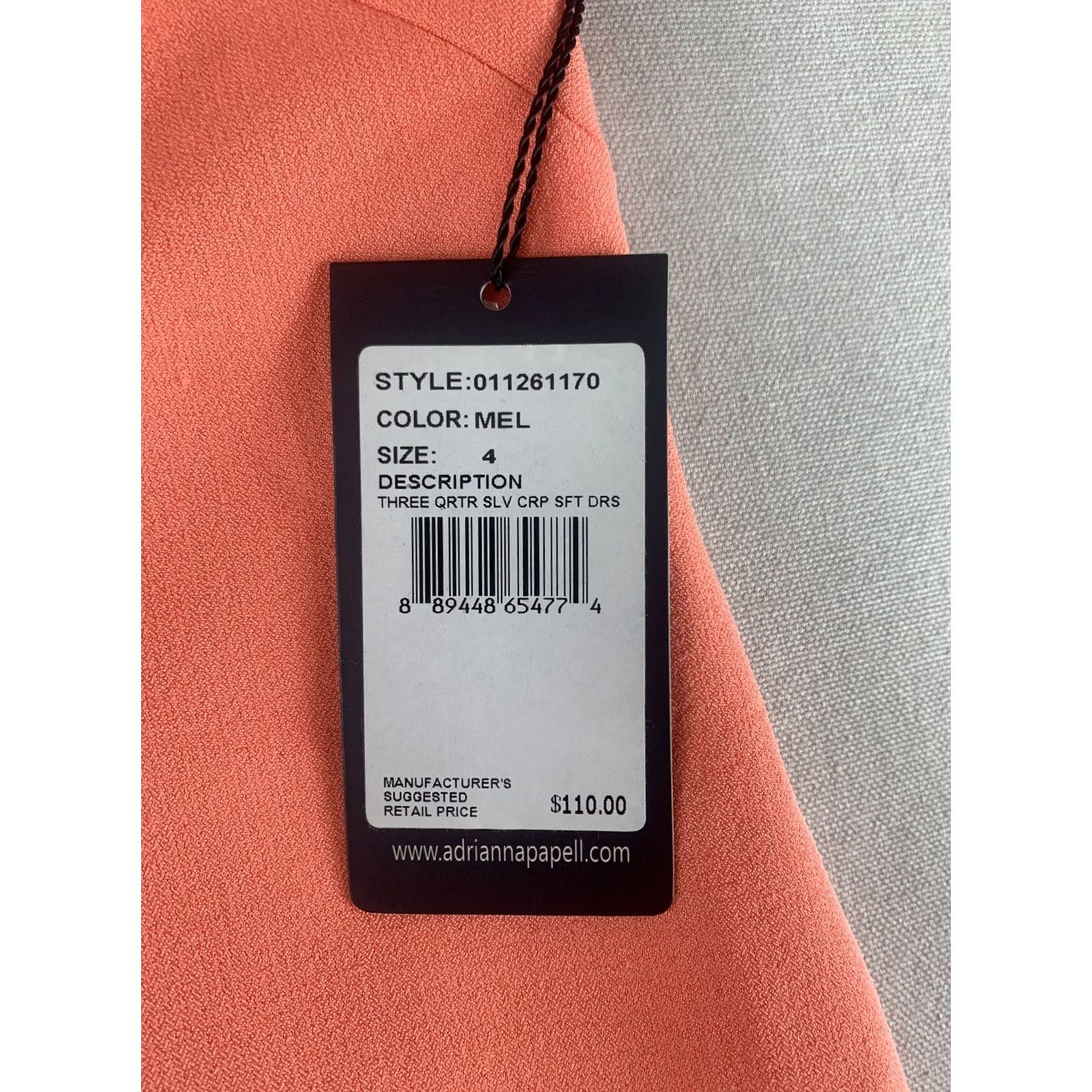 Adrianna Papell ADRIANNA PAPELL DRESS WOMENS SIZE 4 PINK 3/4 SLEEVE TUNIC STYLE 011261170 NWT Size S / US 4 / IT 40 - 3 Thumbnail